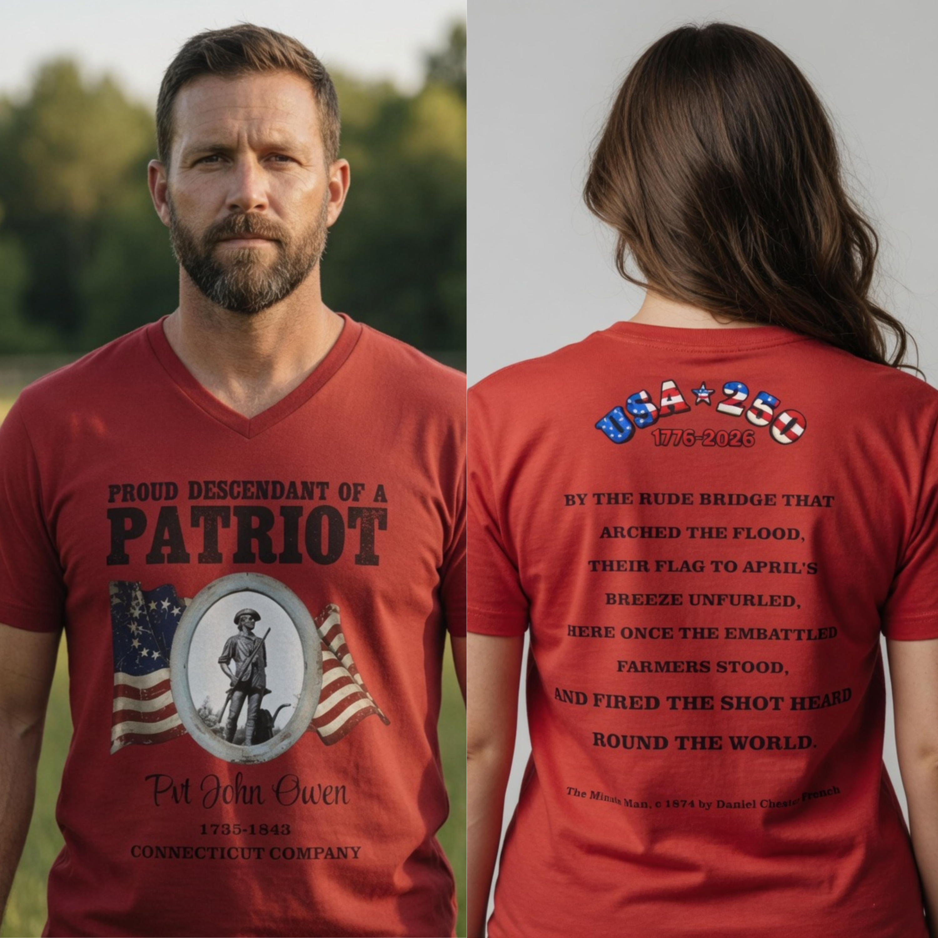 Patriot Ancestor V-Neck Tee — "Proud Descendant of a Patriot" Historical Tribute Shirt product thumbnail image Patriot Ancestor V-Neck Tee — "Proud Descendant of a Patriot" Historical Tribute Shirt product thumbnail image