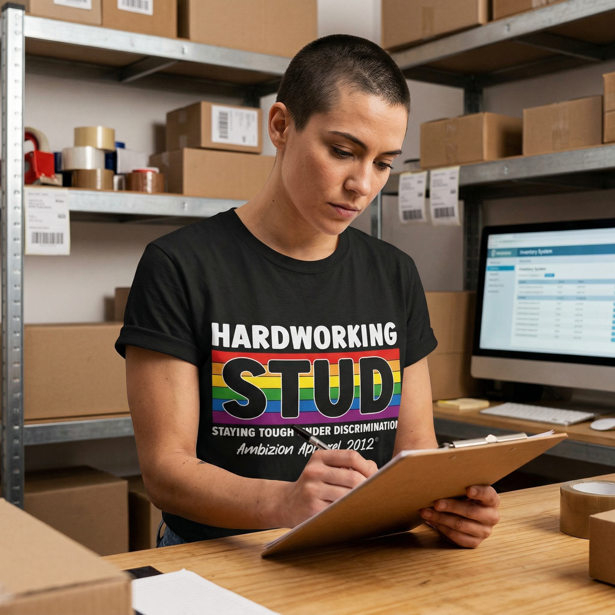 Hardworking STUD Softstyle T-Shirt (LGBTQ)
