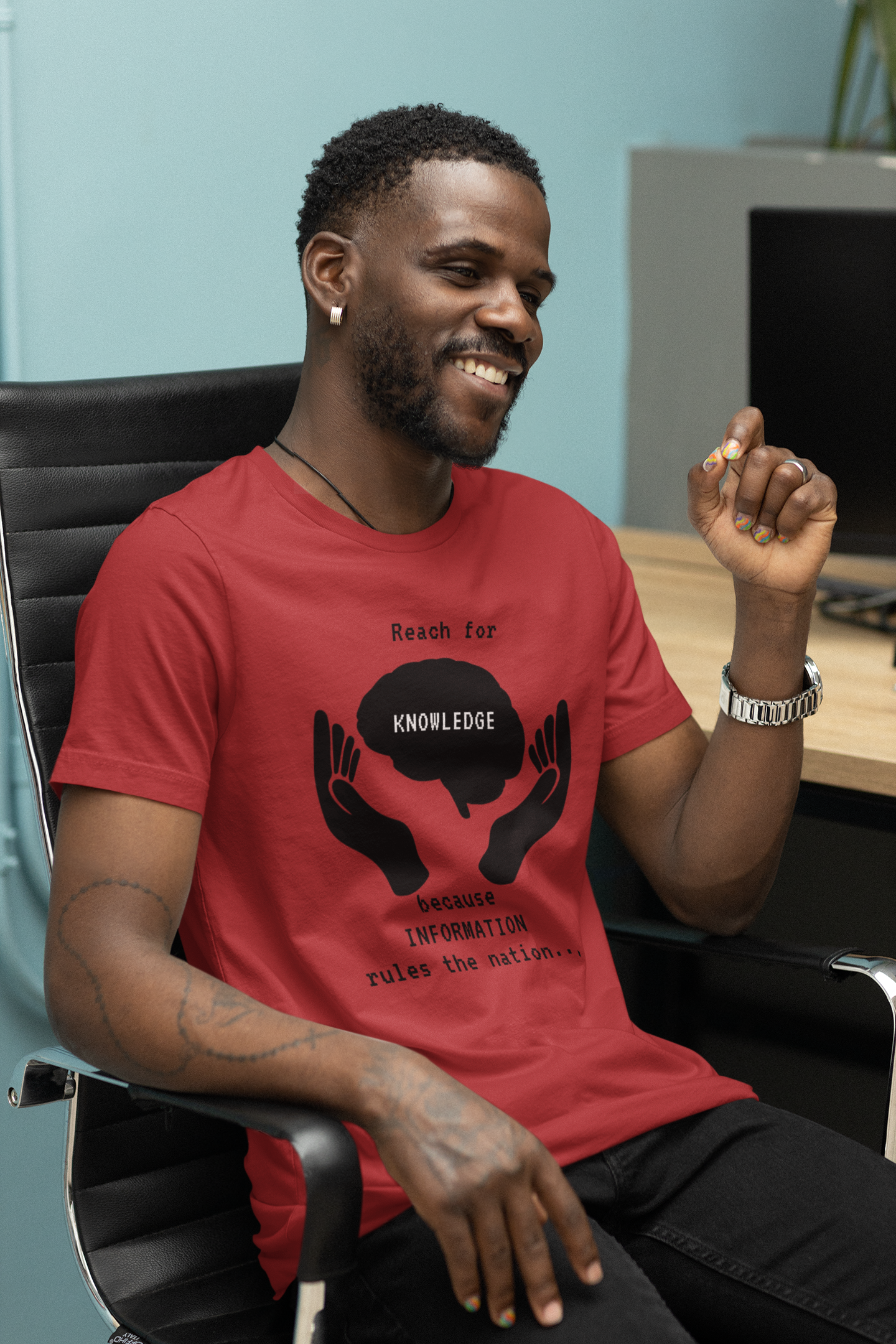 Reach For Knowledge - Empowering Tee, Inspirational T-Shirt, Motivational Top, Educational Apparel