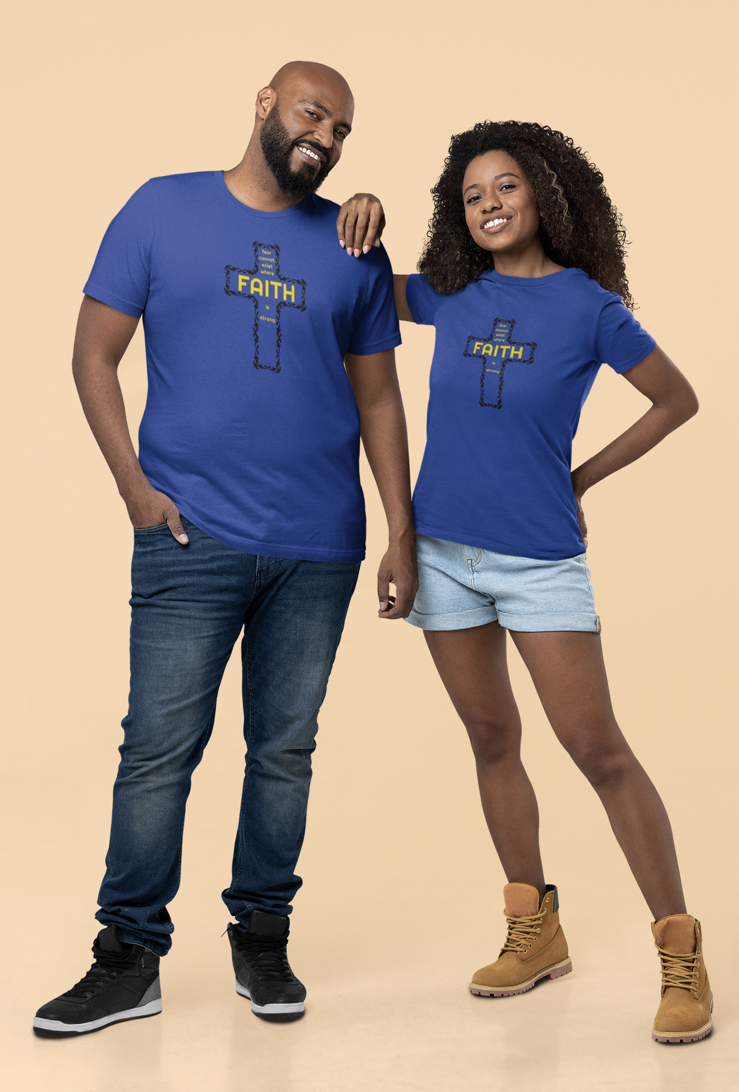 fear cannot exist where FAITH is strong - Faith-Inspired Unisex Tee, Perfect for Inspirational Gift, Church Events, Spiritual Connection