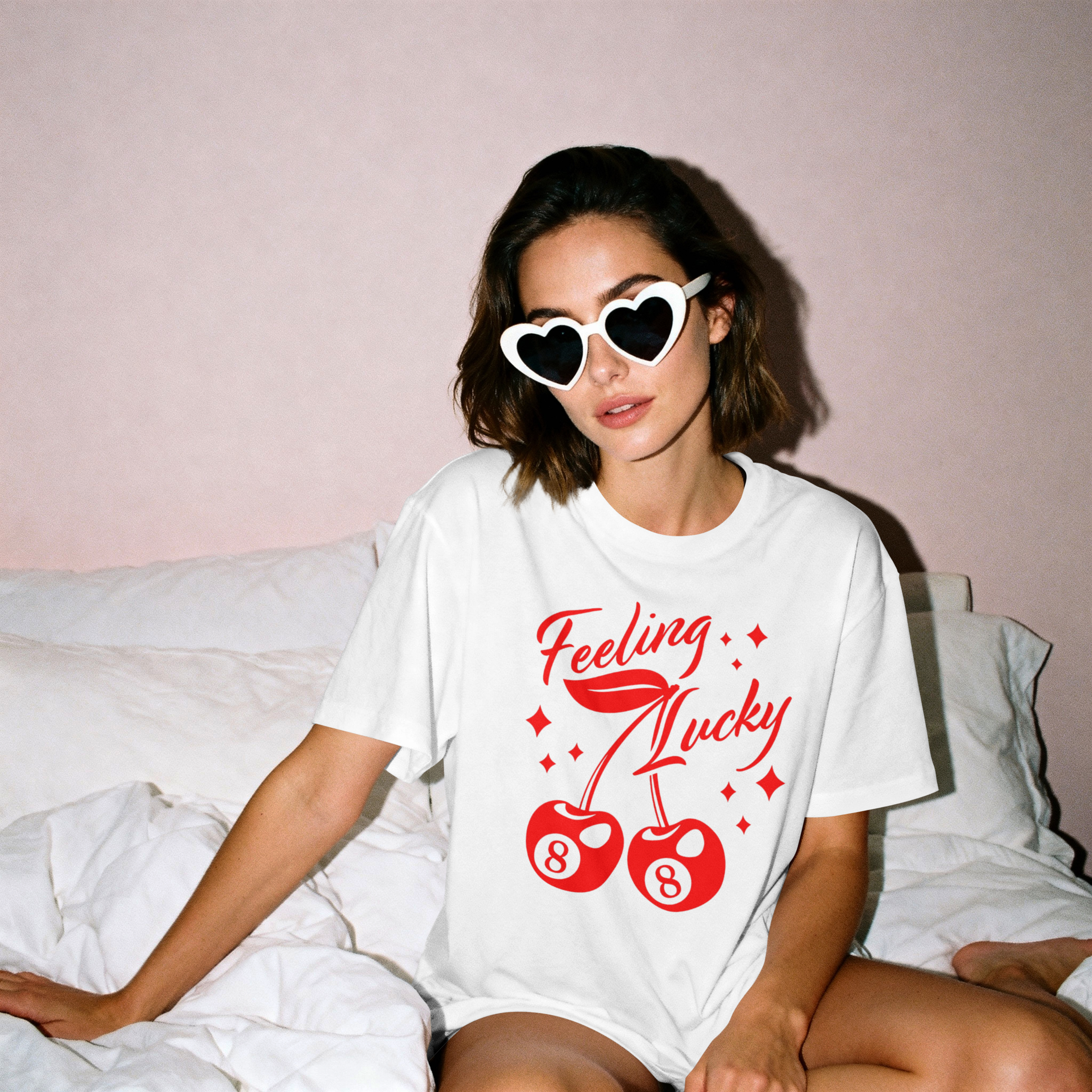 Feeling Lucky Cherry 8-Ball Short Sleeve Unisex Comfort Colors T-Shirt