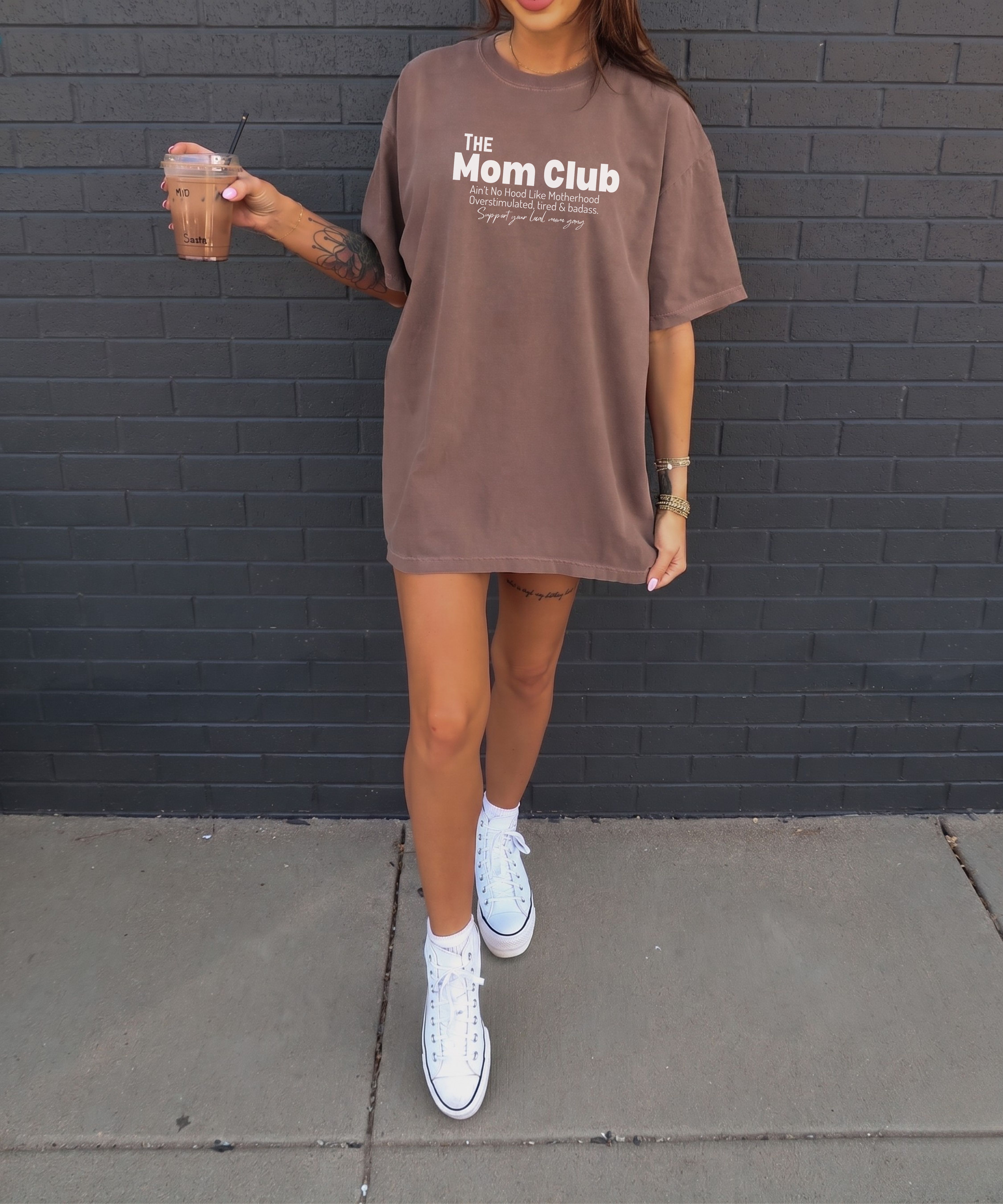 The Mom Club T-Shirt Unisex Funny 'The Mom Club' Graphic Tee for New &amp; Busy Moms product thumbnail image