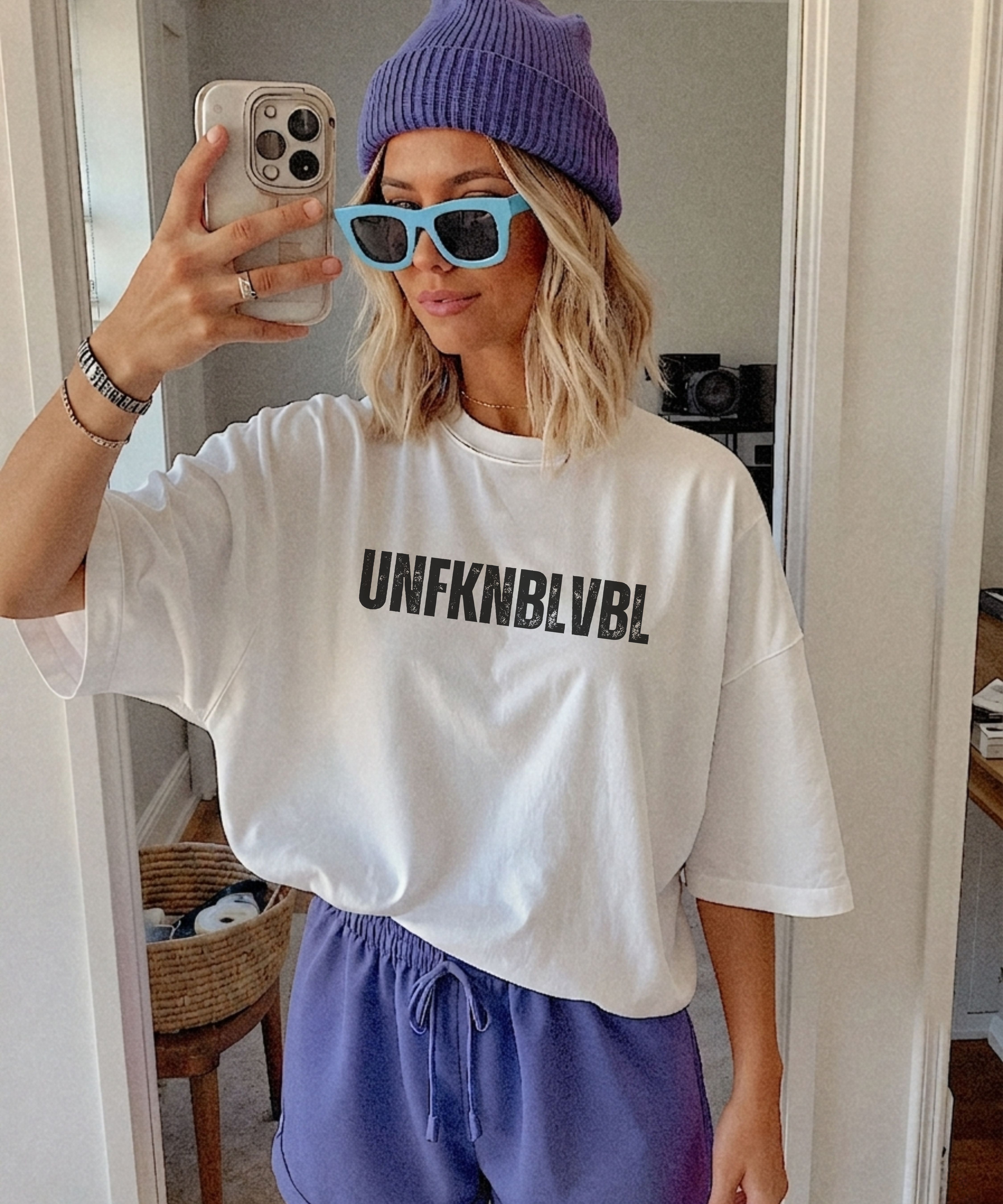UNFKNBLVBL Graphic T-Shirt Comfort Colors Short Sleeve Distressed Block Letter Tee product thumbnail image