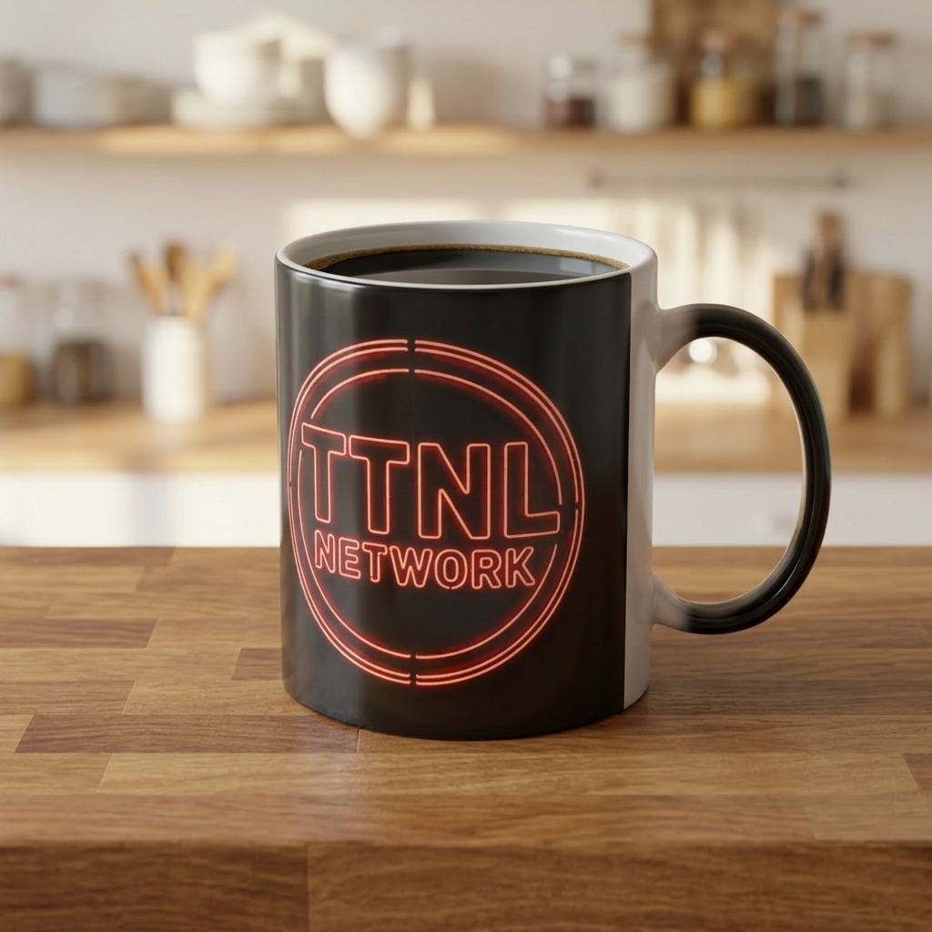 Color-Changing 11oz Mug — Neon 'TTNL Network' Logo Heat Reveal product thumbnail image