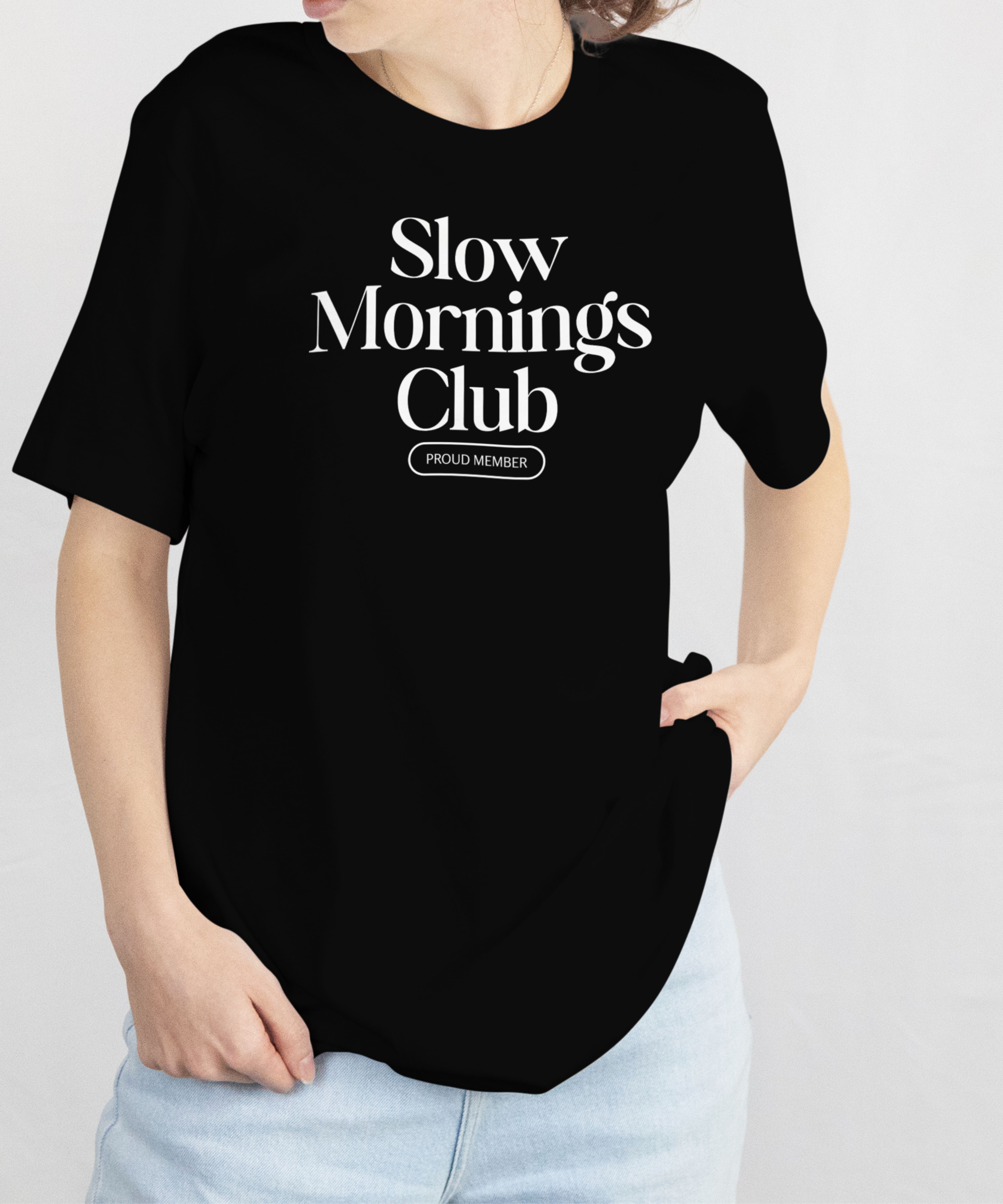 Slow Mornings Club Short Sleeve T-Shirt Relaxed Morning Vibes Comfort Colors Tee product thumbnail image
