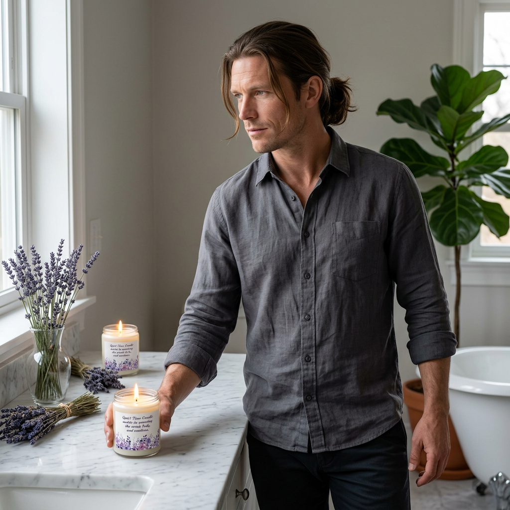 Quiet Time Candle Glass Jar 9oz 9 scented made to assist you in your time to relax and reset the mind body and emotions, Birthday Present. product thumbnail image