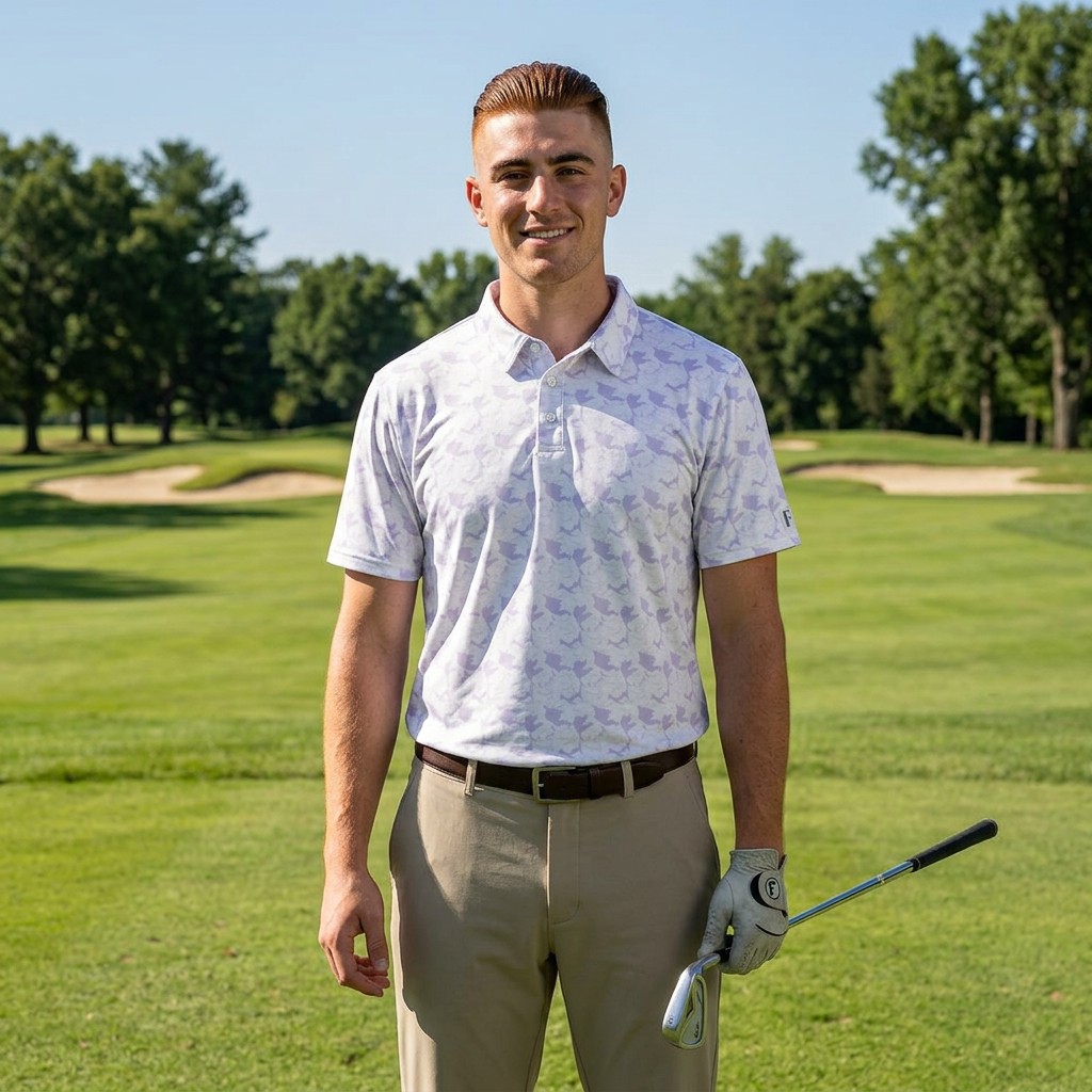 White &amp; Lavender Breezy F9 Polo product thumbnail image