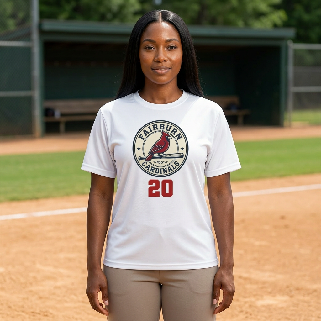 Fairburn Cardinals Logo Unisex Performance Tee — Custom Number & Back Name product thumbnail image Fairburn Cardinals Logo Unisex Performance Tee — Custom Number & Back Name product thumbnail image