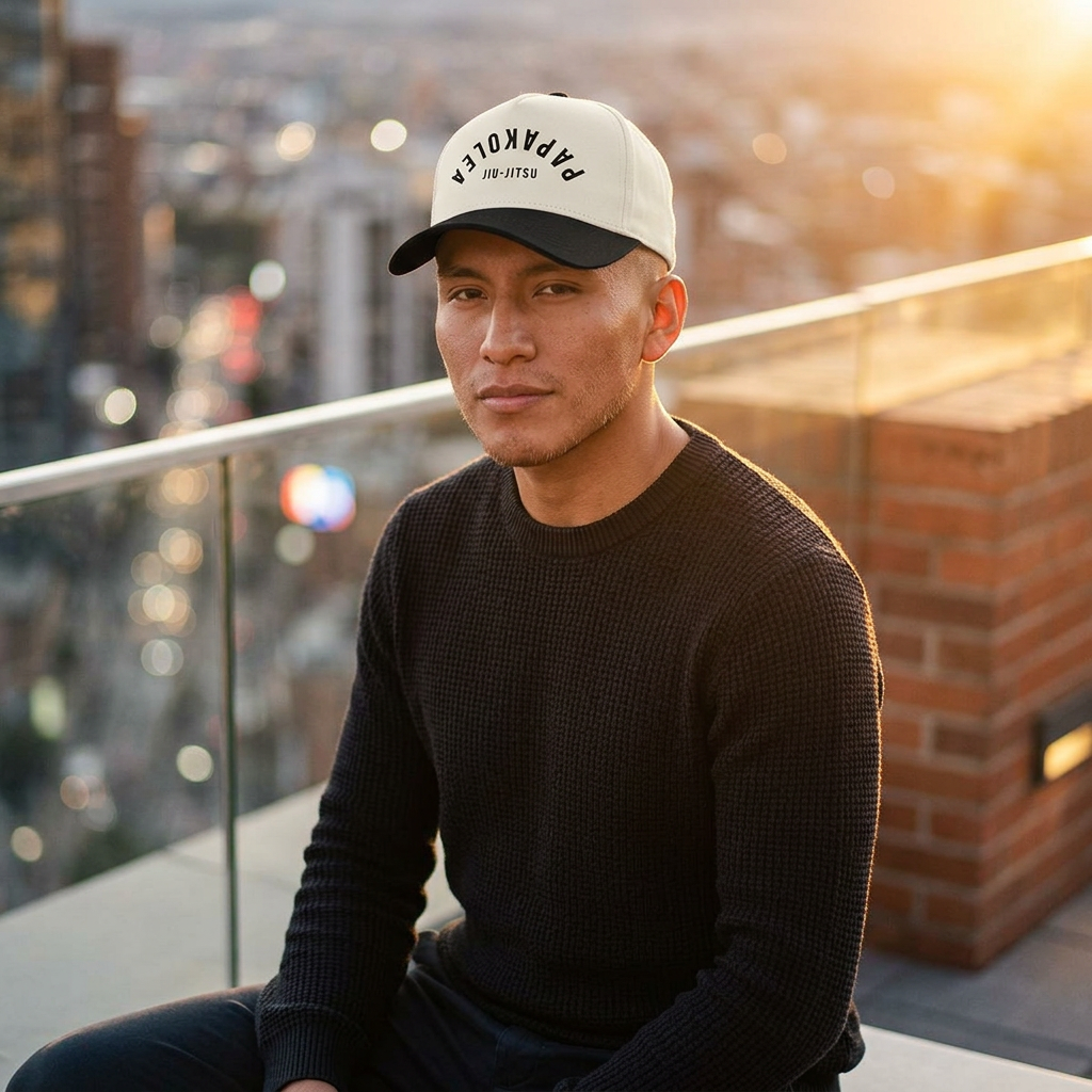 Embroidered Papakolea Curved Logo Cap — Two-Tone Trucker Hat product thumbnail image Embroidered Papakolea Curved Logo Cap — Two-Tone Trucker Hat product thumbnail image