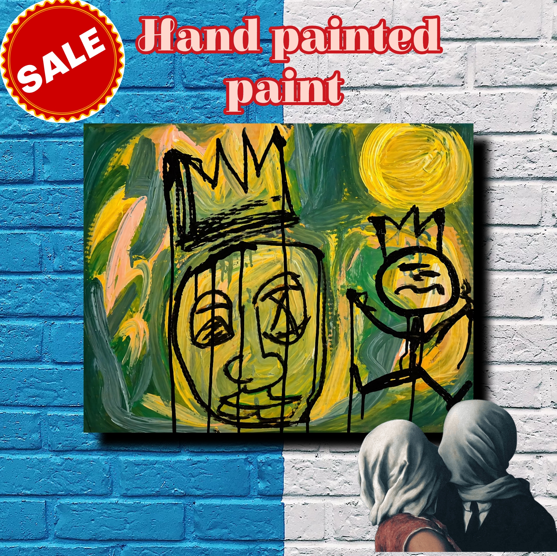Hand Painted Abstract Art Print, Graffiti Style Wall Art, AfroNova Inspired Canvas, Bold Modern Expressionism, From Original Painting product thumbnail image