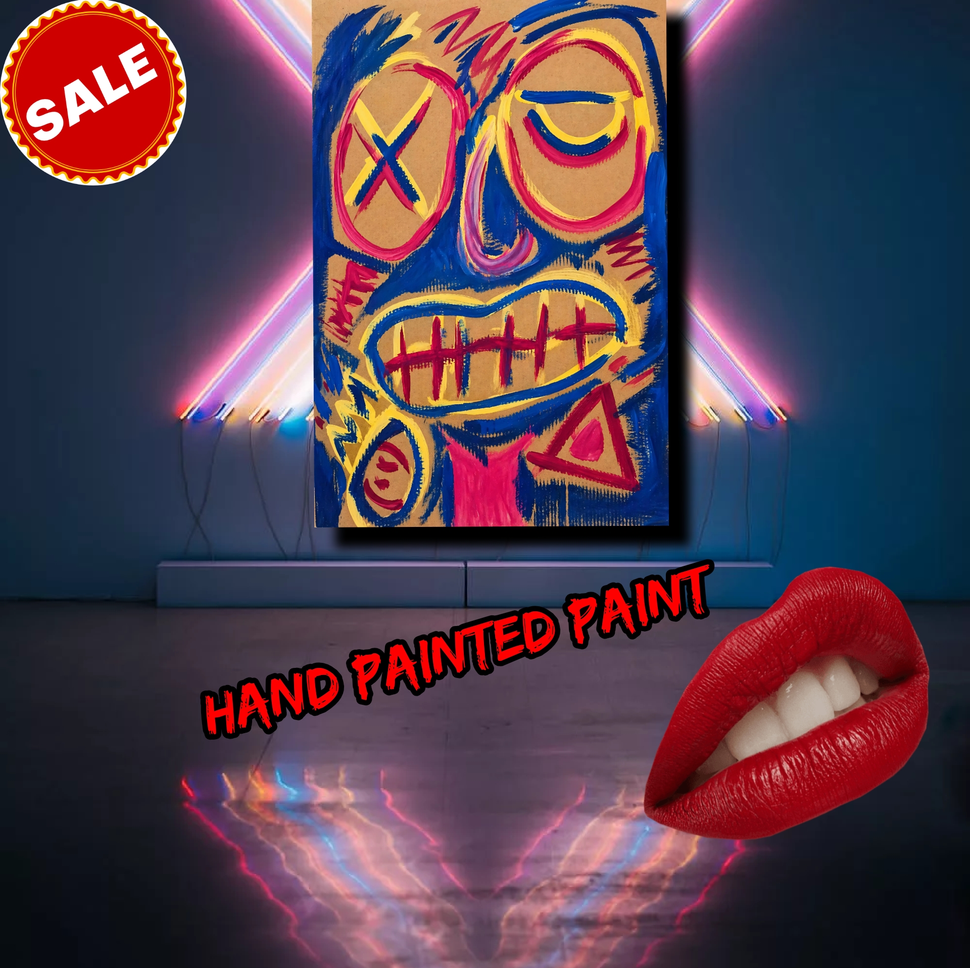 Hand Painted Abstract Art Print, Graffiti Style Wall Art, AfroNova Inspired Canvas, Bold Modern Expressionism, From Original Painting