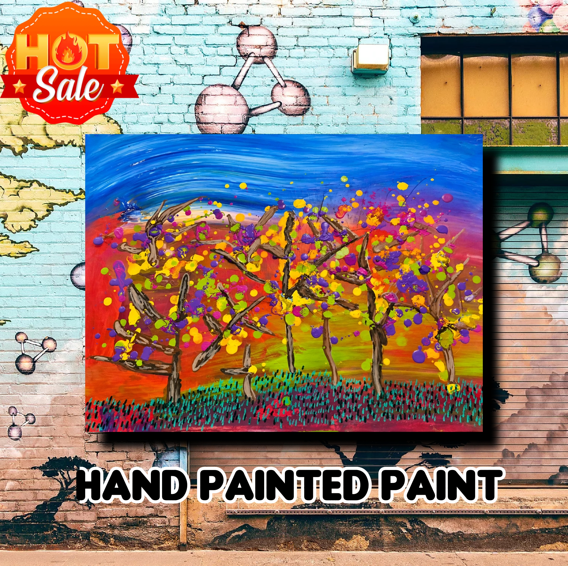 Hand Painted Abstract Art Print, Graffiti Style Wall Art, AfroNova Inspired Canvas, Bold Modern Expressionism, From Original Painting product thumbnail image Hand Painted Abstract Art Print, Graffiti Style Wall Art, AfroNova Inspired Canvas, Bold Modern Expressionism, From Original Painting product thumbnail image