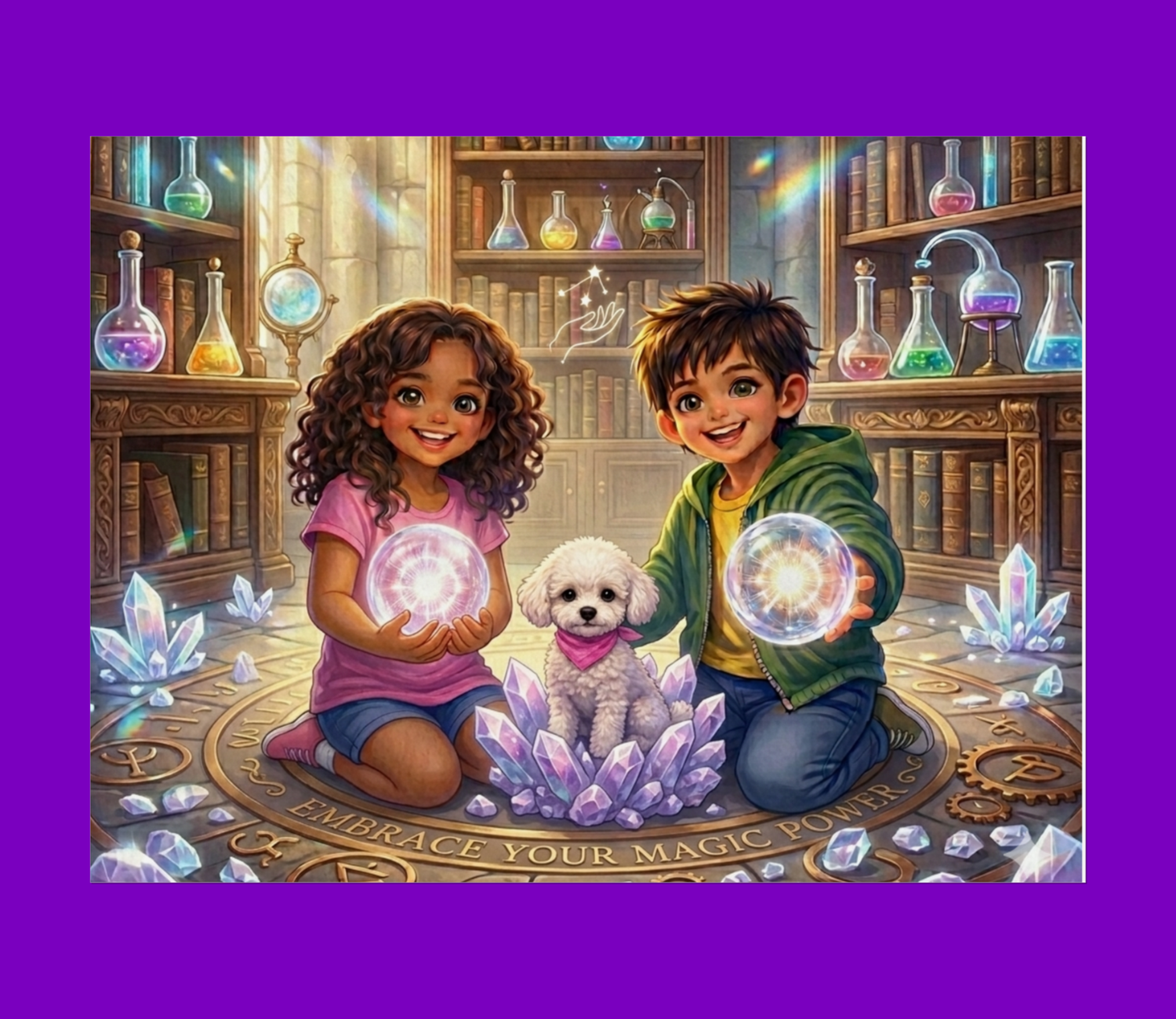 "My Magic Power" Kids Art Poster — Enchanted Library Edition