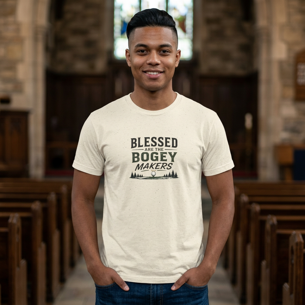Funny Golf T‑Shirt — "Blessed are the Bogey Makers" product thumbnail image