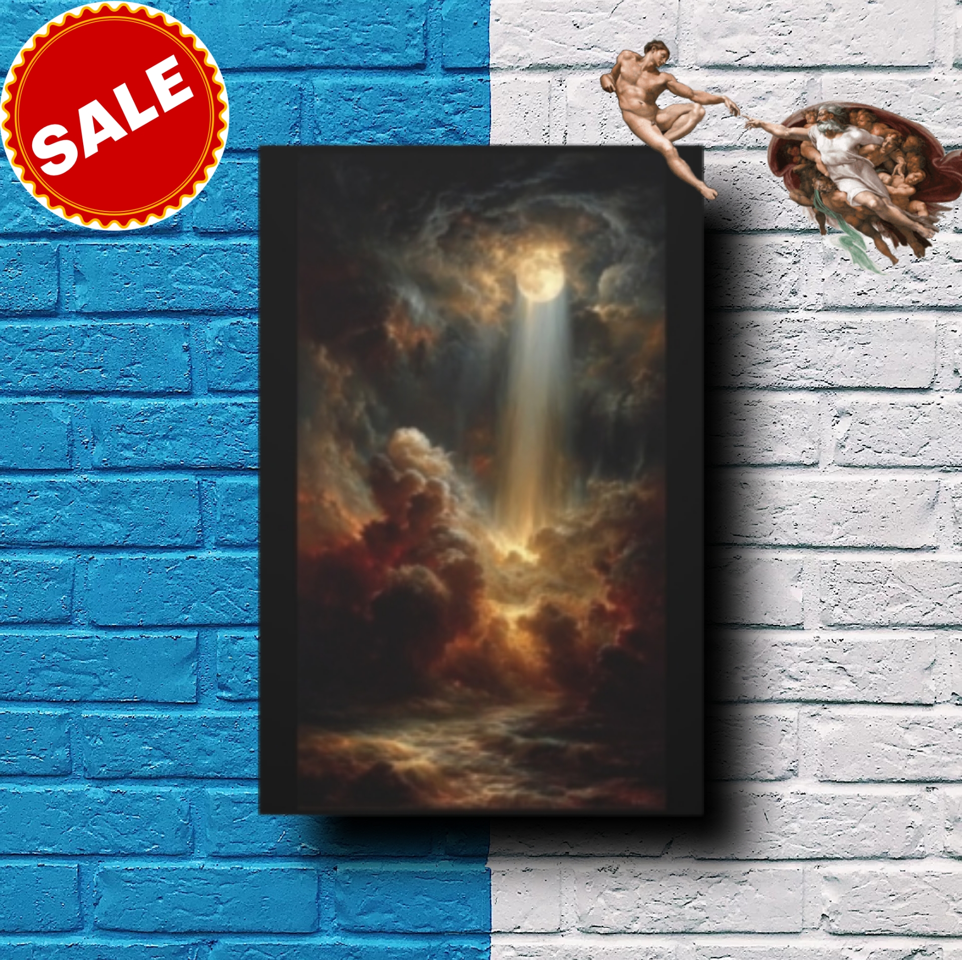 Heavenly Light Canvas Print — Moonbeam Through Storm Clouds product thumbnail image Heavenly Light Canvas Print — Moonbeam Through Storm Clouds product thumbnail image