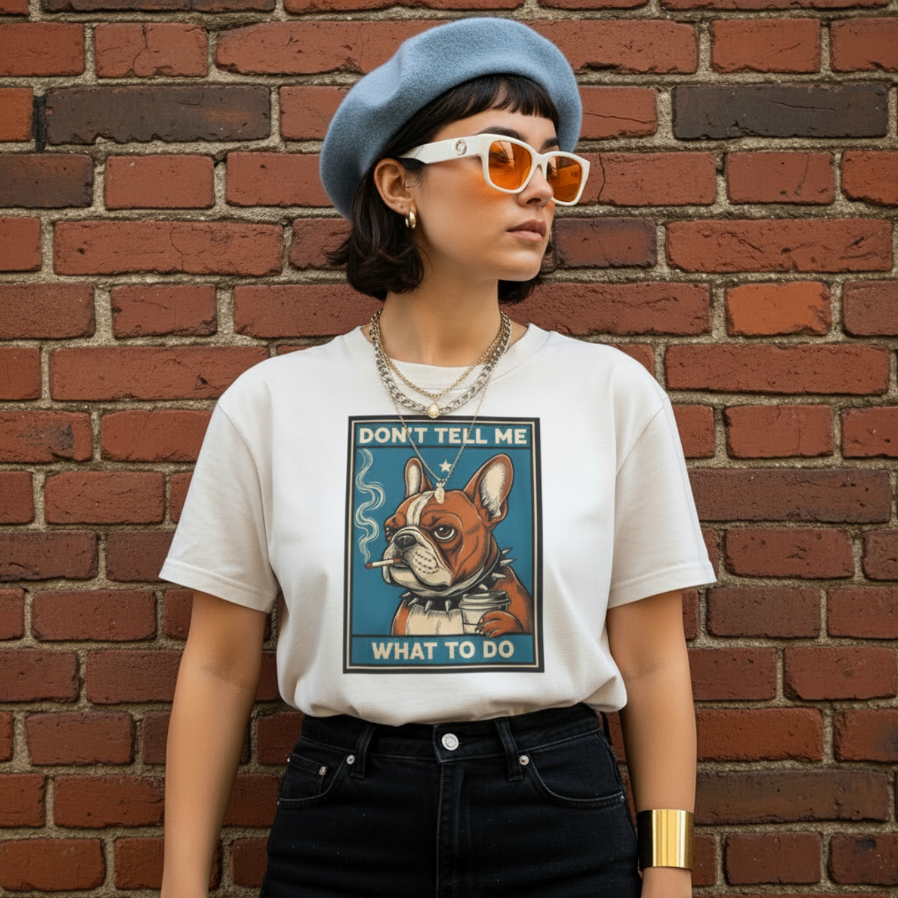 Don’t Tell Me What To Do French Bulldog T-Shirt – Funny Retro Smoking Dog Tee product thumbnail image Don’t Tell Me What To Do French Bulldog T-Shirt – Funny Retro Smoking Dog Tee product thumbnail image