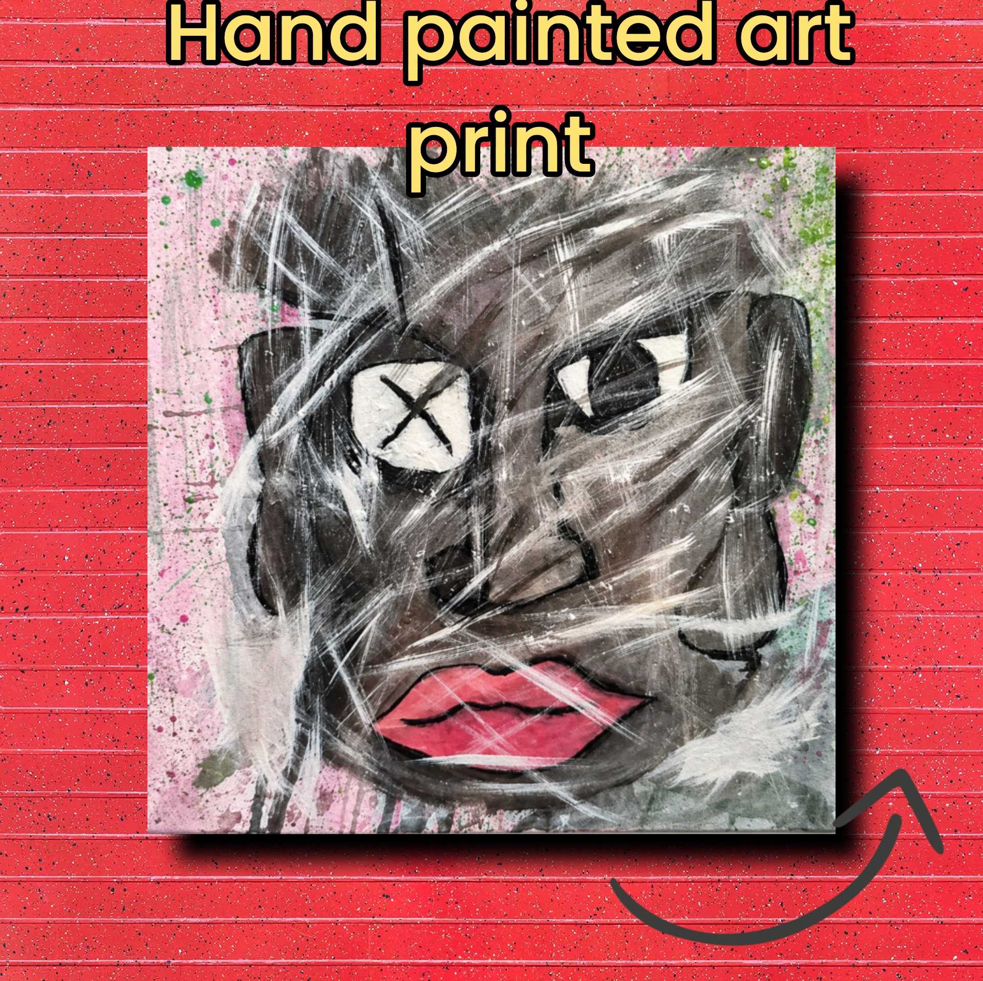 Matte Vertical Poster — Abstract Graffiti Face Art