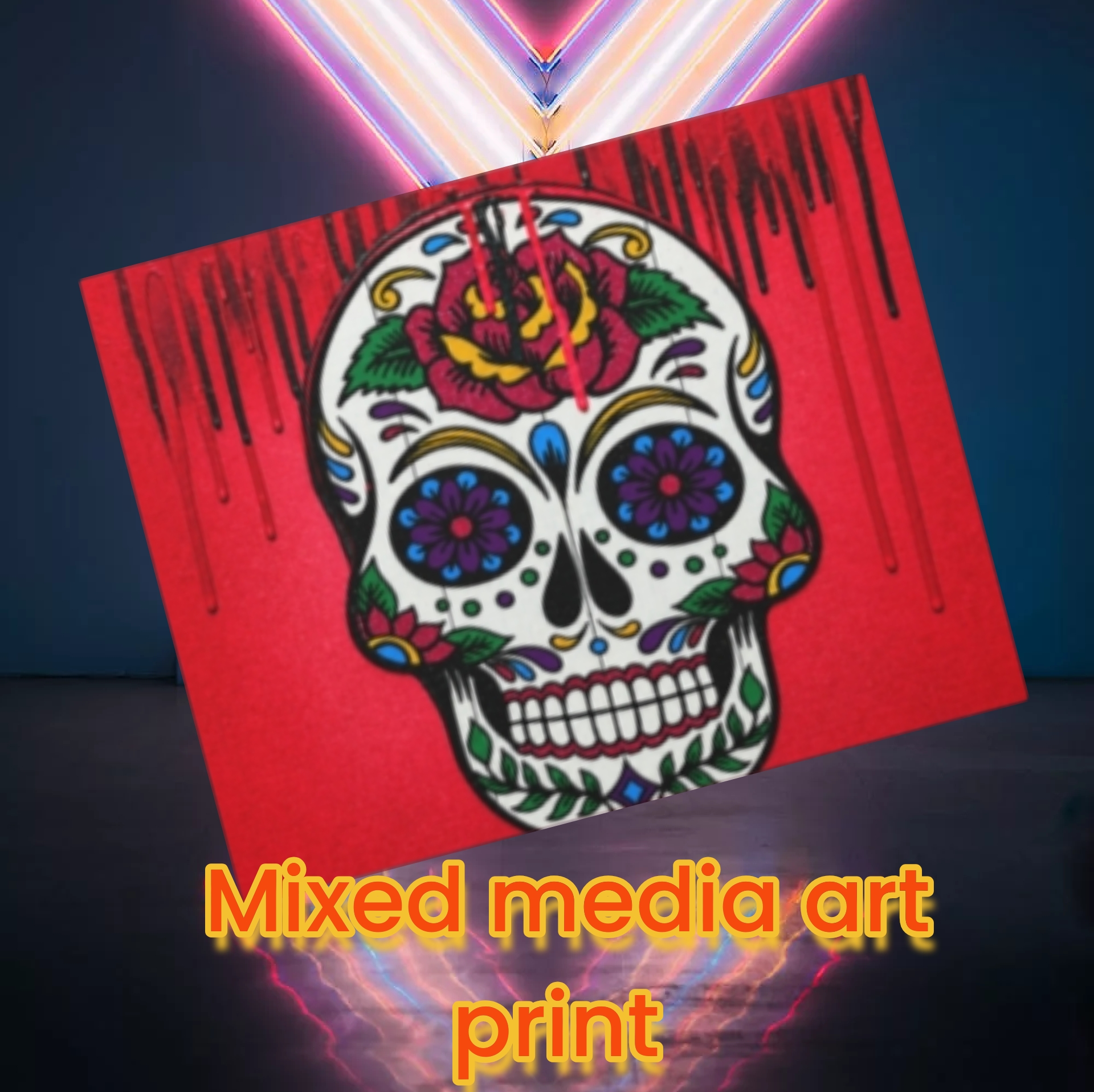 Sugar Skull Canvas Wall Art - Day of the Dead Decorative Canvas product thumbnail image