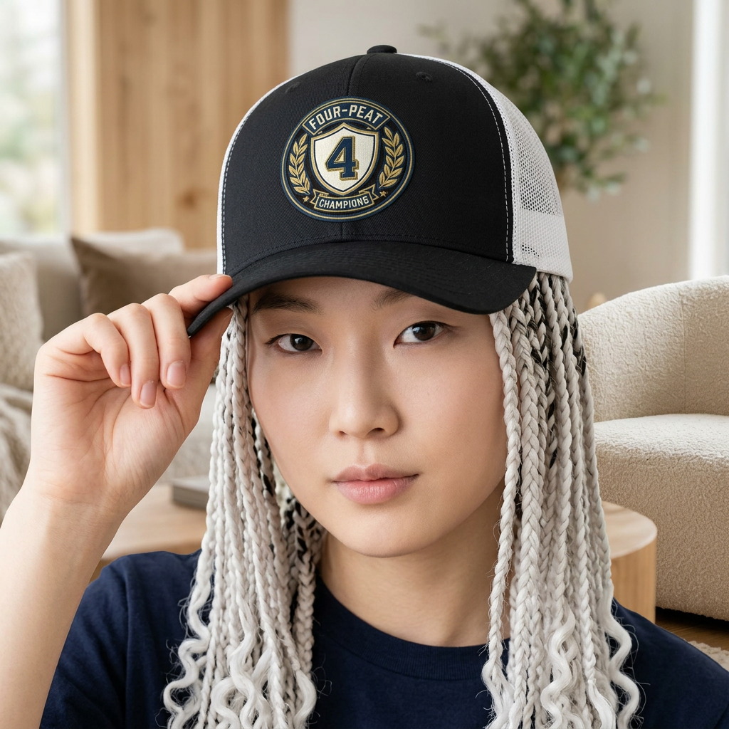 Trucker Cap — "Four-Peat Champions" Embroidered Shield product thumbnail image Trucker Cap — "Four-Peat Champions" Embroidered Shield product thumbnail image