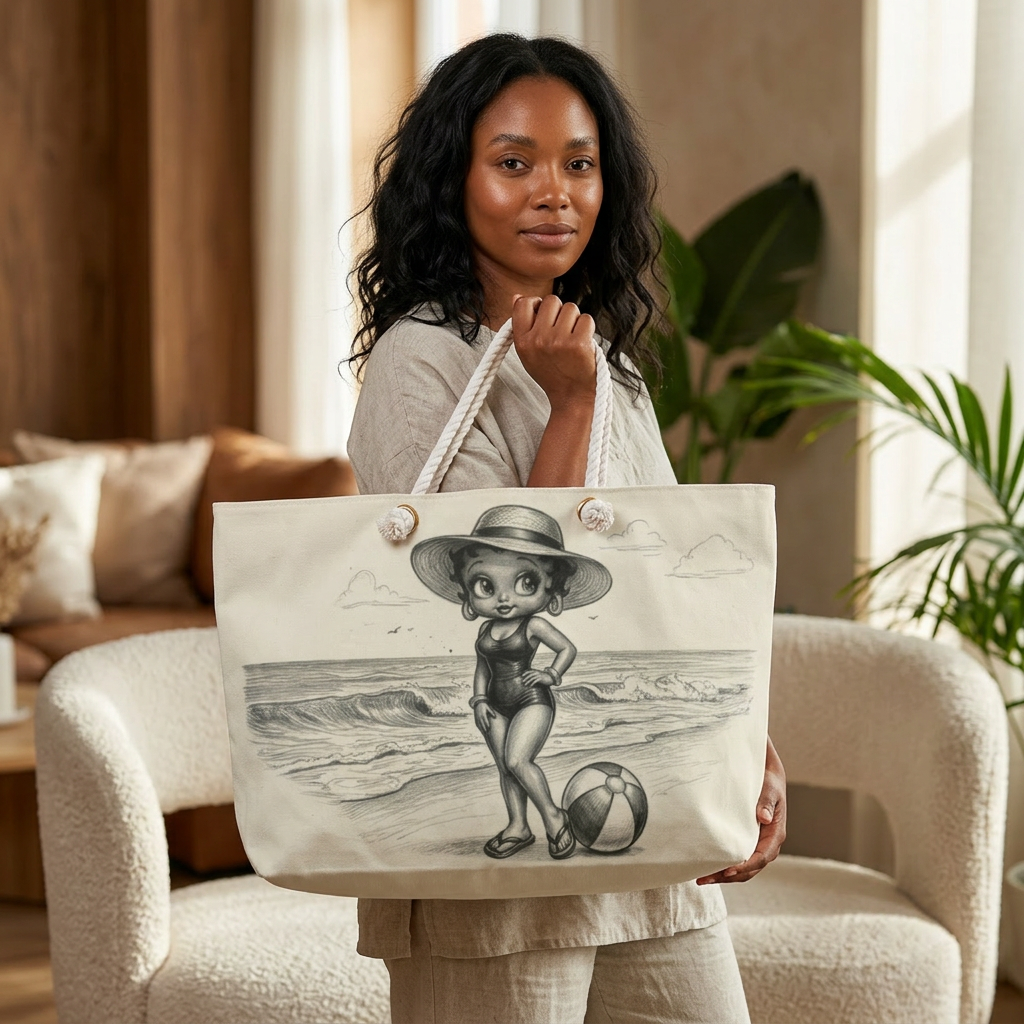 Vintage Beach Babe Weekender Bag — Cute Retro Girl with Beach Ball Tote product thumbnail image Vintage Beach Babe Weekender Bag — Cute Retro Girl with Beach Ball Tote product thumbnail image
