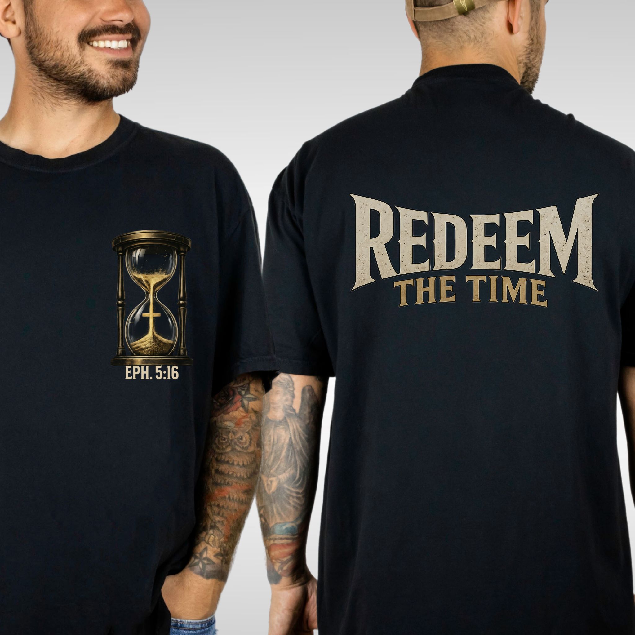Redeem The Time | Hourglass + Sand Cross Shirt – Christian Graphic Tee (Comfort Colors 1717) product thumbnail image