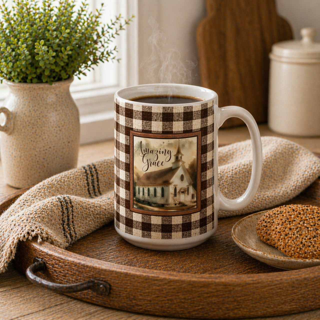 Amazing Grace Mug | Rustic Farmhouse Faith Gift (15oz) product thumbnail image Amazing Grace Mug | Rustic Farmhouse Faith Gift (15oz) product thumbnail image