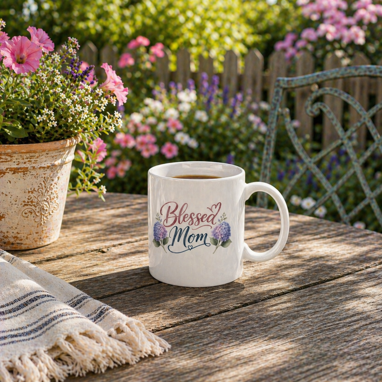 Blessed Mom Hydrangea Mug | Christian Gift, Bible Verse Coffee Cup product thumbnail image Blessed Mom Hydrangea Mug | Christian Gift, Bible Verse Coffee Cup product thumbnail image