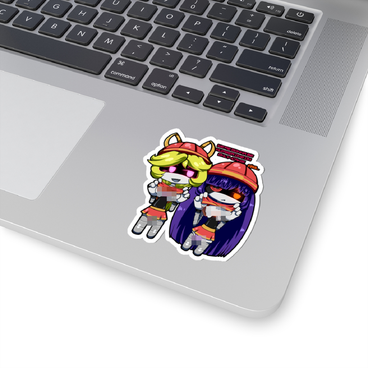 Anime Chibi Cyber Girls Kiss-Cut Sticker — 'We're Gonna Be Number One on Only-Cans' product thumbnail image