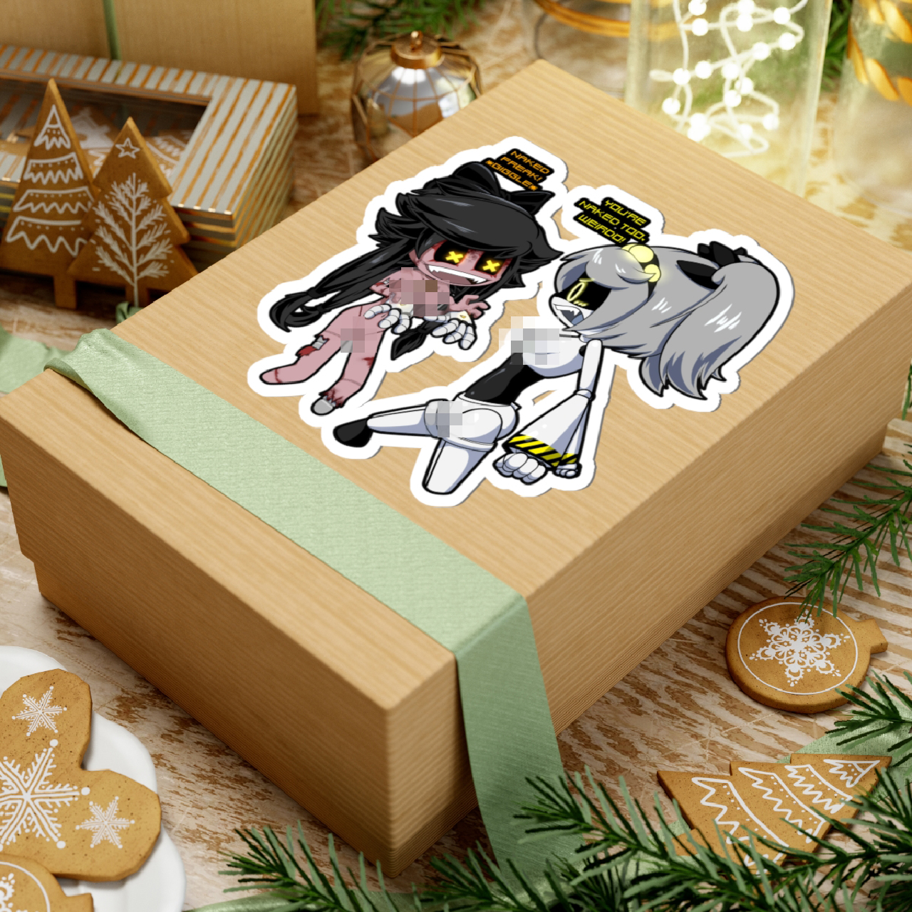 Cute Creepy Anime-Style Kiss-Cut Sticker — “You’re Naked Too, Weirdo” product thumbnail image Cute Creepy Anime-Style Kiss-Cut Sticker — “You’re Naked Too, Weirdo” product thumbnail image