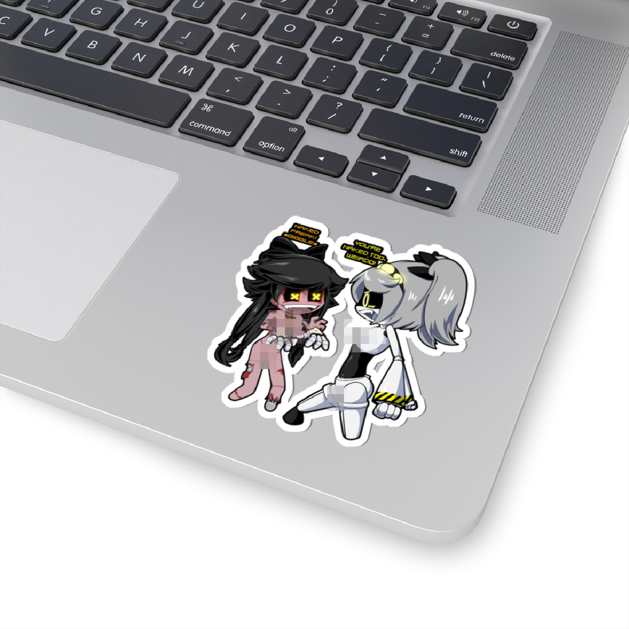 Cute Creepy Anime-Style Kiss-Cut Sticker — “You’re Naked Too, Weirdo” product thumbnail image Cute Creepy Anime-Style Kiss-Cut Sticker — “You’re Naked Too, Weirdo” product thumbnail image
