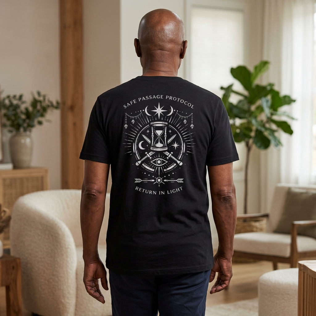 Leaving Traveller QR Tee — Interactive Futuristic Graphic T-Shirt product thumbnail image Leaving Traveller QR Tee — Interactive Futuristic Graphic T-Shirt product thumbnail image
