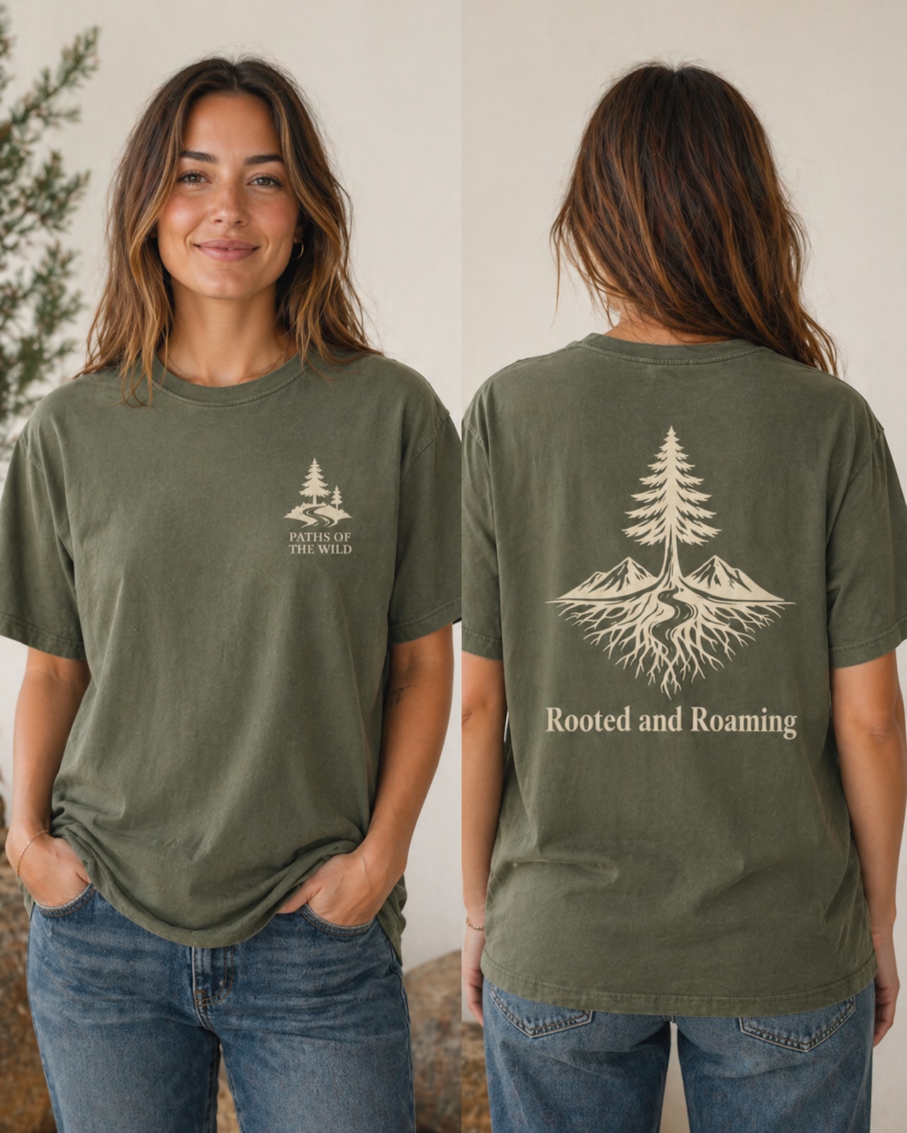 Rooted and Roaming T | nature hiking outdoors tee product thumbnail image