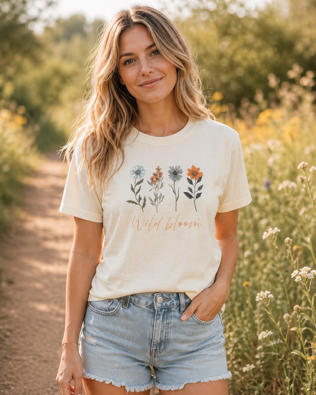 Wild Bloom floral tee | hand-drawn flowers, nature shirt product thumbnail image Wild Bloom floral tee | hand-drawn flowers, nature shirt product thumbnail image