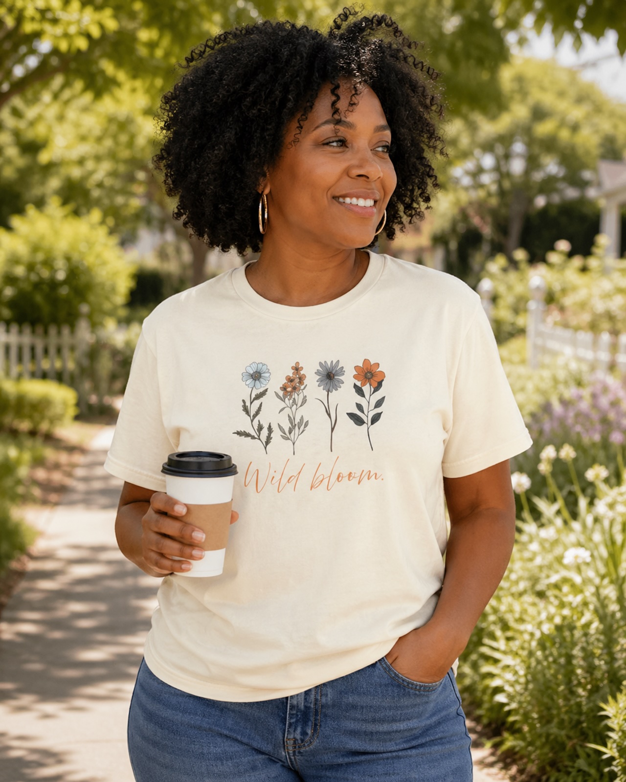 Wild Bloom floral tee | hand-drawn flowers, nature shirt product thumbnail image Wild Bloom floral tee | hand-drawn flowers, nature shirt product thumbnail image