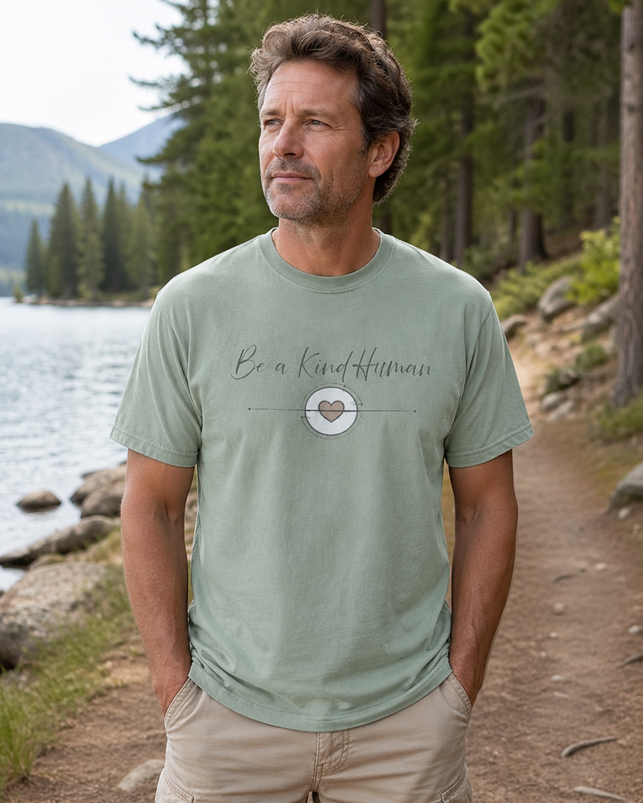 Be a Kind Human Tee, Minimalist Kindness Tee product thumbnail image Be a Kind Human Tee, Minimalist Kindness Tee product thumbnail image