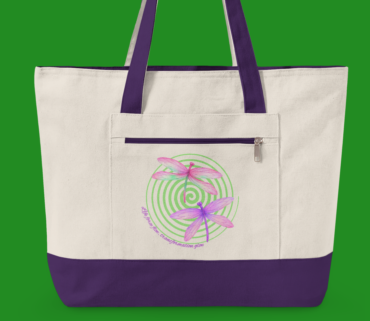 Transformation Glow: Mint & Pink Dragonfly Spiral product thumbnail image Transformation Glow: Mint & Pink Dragonfly Spiral product thumbnail image