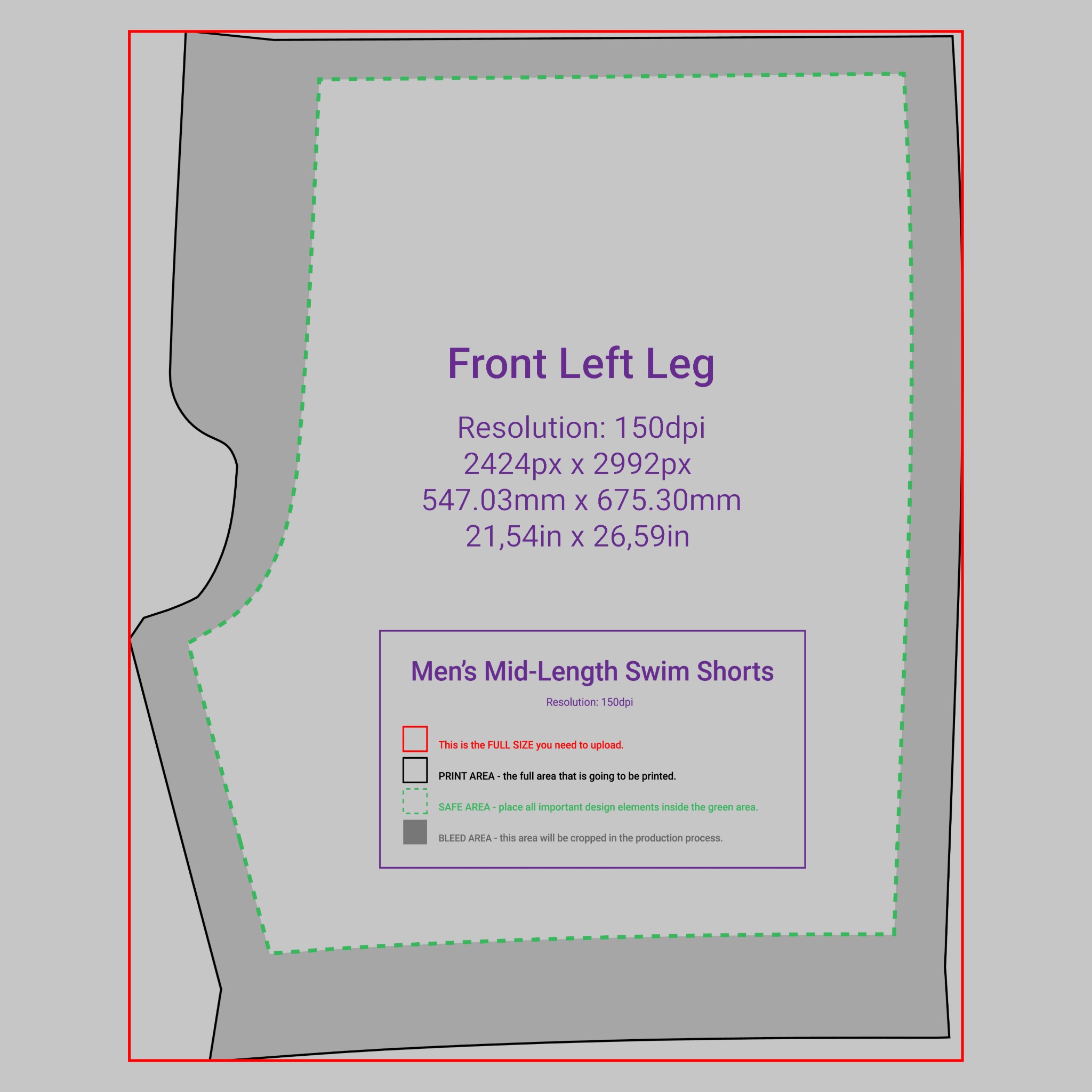 Custom Men's Mid-Length Swim Shorts product thumbnail image