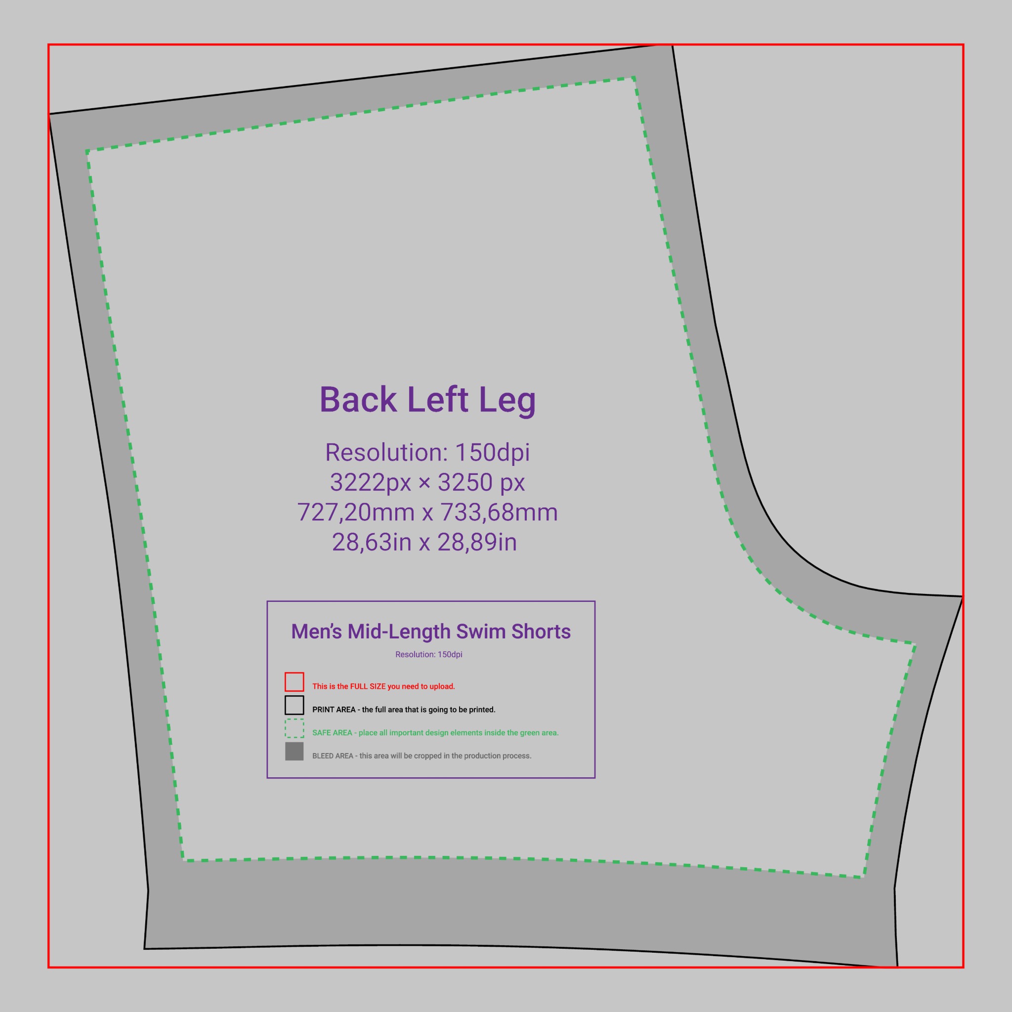 Custom Men's Mid-Length Swim Shorts product thumbnail image
