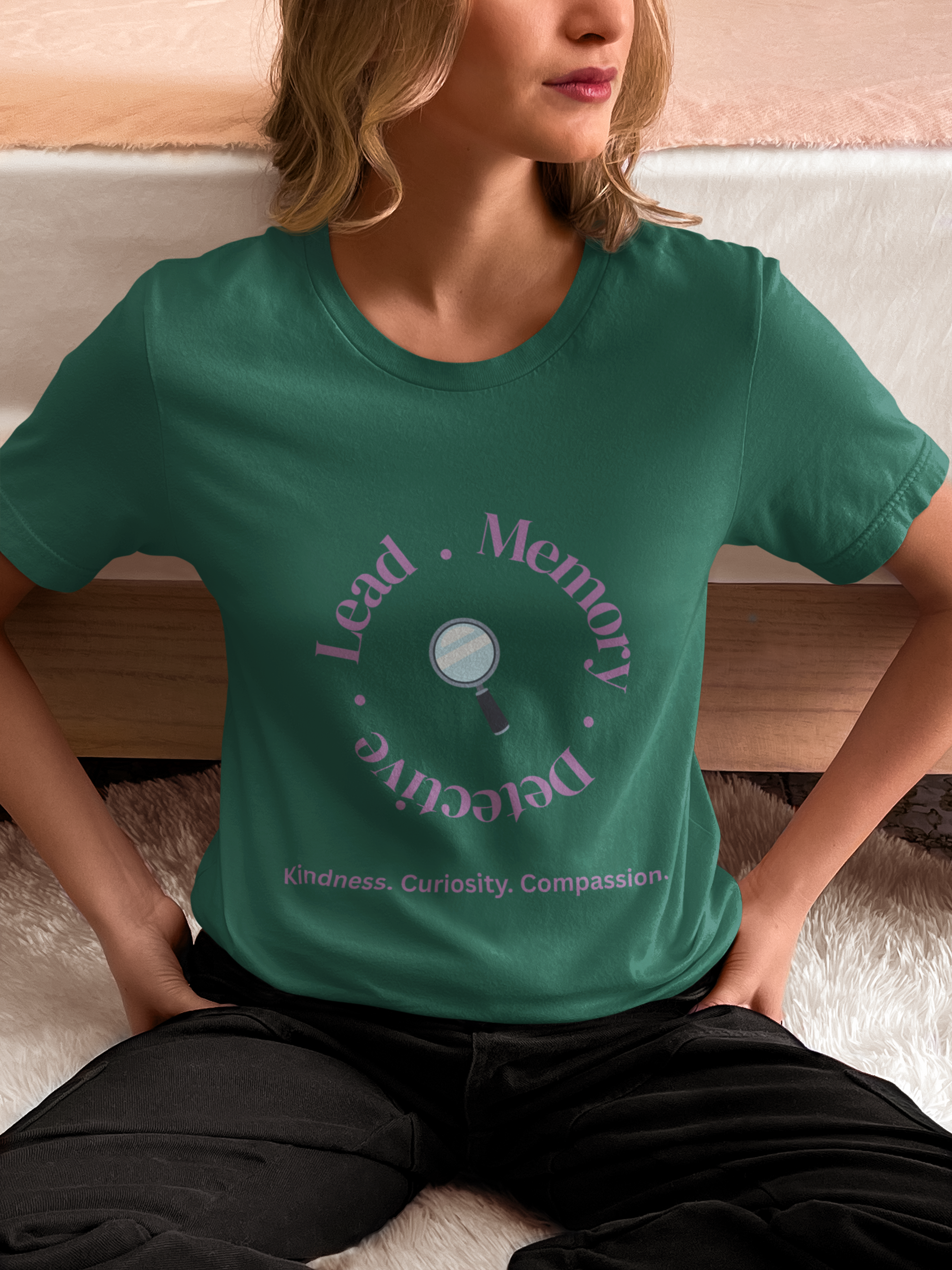 Mindful Detective T-Shirt — "Lead • Memory • Detective" Magnifying Glass Tee product thumbnail image