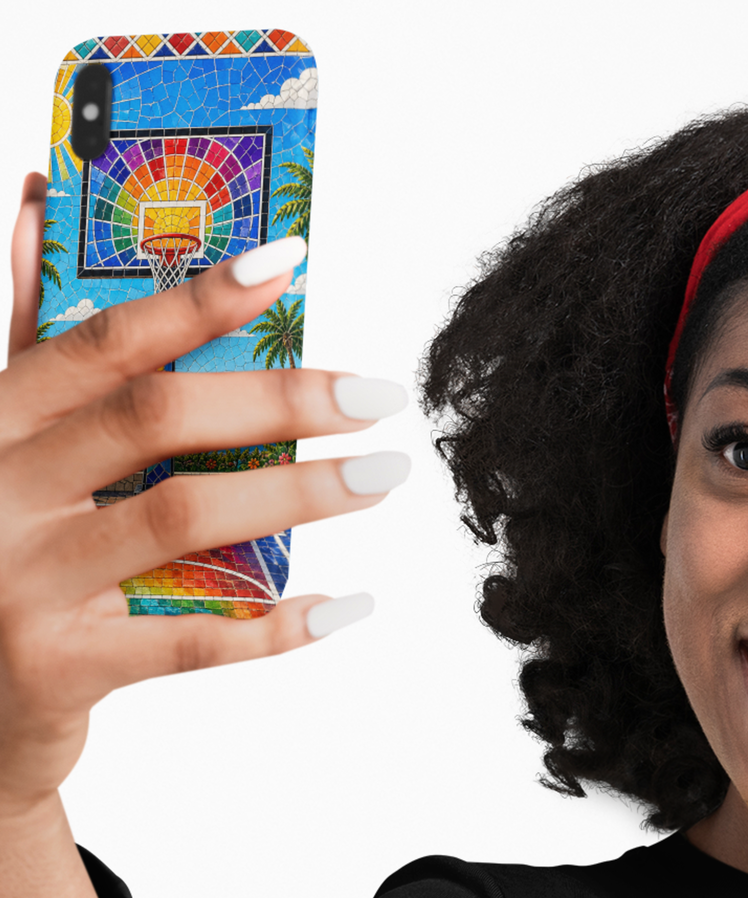 Rainbow Mosaic Beachside Tropical Basketball Court Tough Phone Case, Hoops Lover Protective Phone Cover, iPhone & Samsung Galaxy product thumbnail image Rainbow Mosaic Beachside Tropical Basketball Court Tough Phone Case, Hoops Lover Protective Phone Cover, iPhone & Samsung Galaxy product thumbnail image