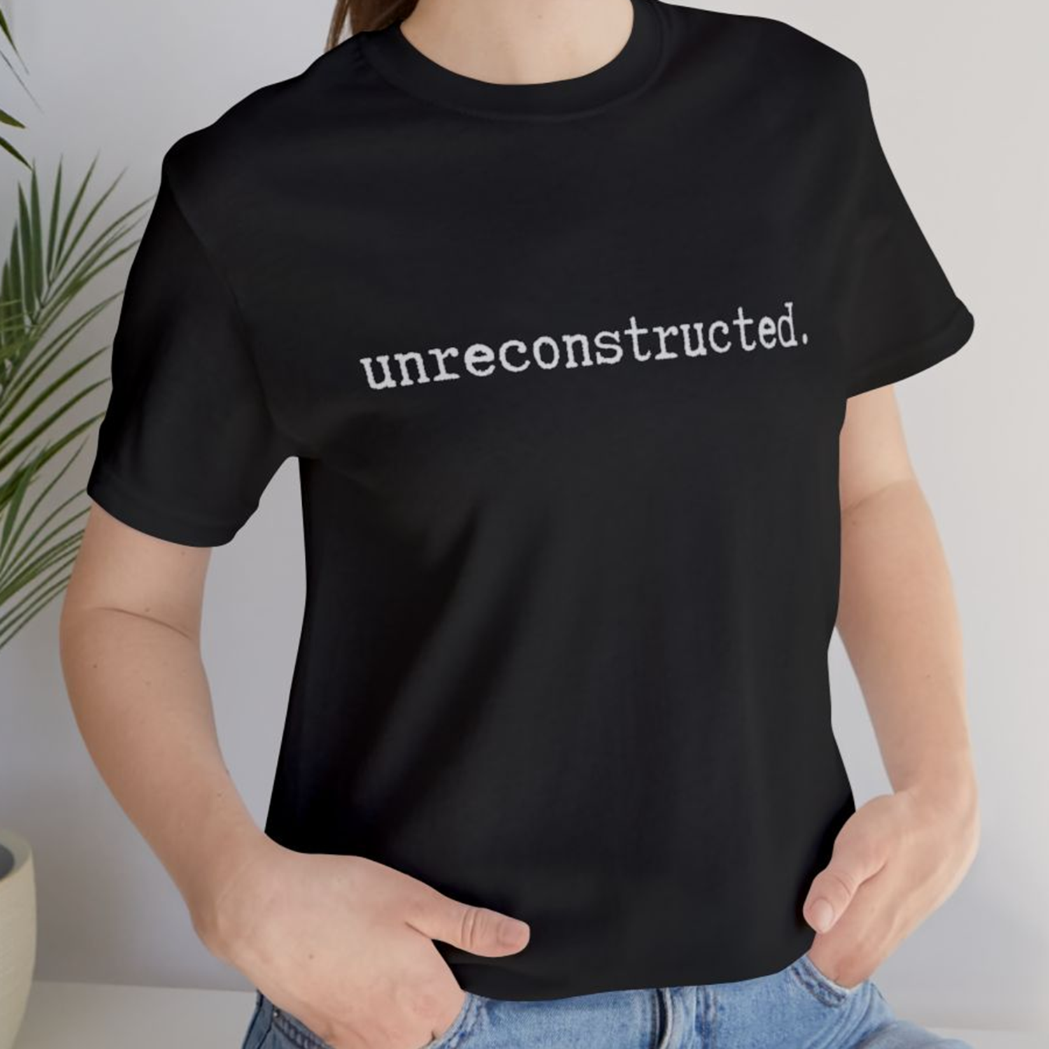 "unreconstructed." Black Tee for Retro/Edgy Style product thumbnail image "unreconstructed." Black Tee for Retro/Edgy Style product thumbnail image