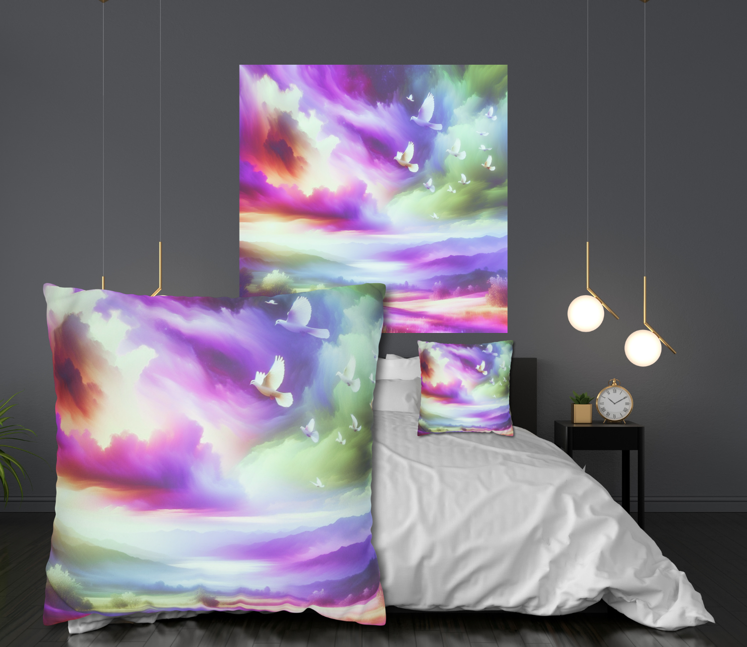 Throw Pillow – Dawn of the New Frequency (Soft‑Touch Home Décor) product thumbnail image Throw Pillow – Dawn of the New Frequency (Soft‑Touch Home Décor) product thumbnail image