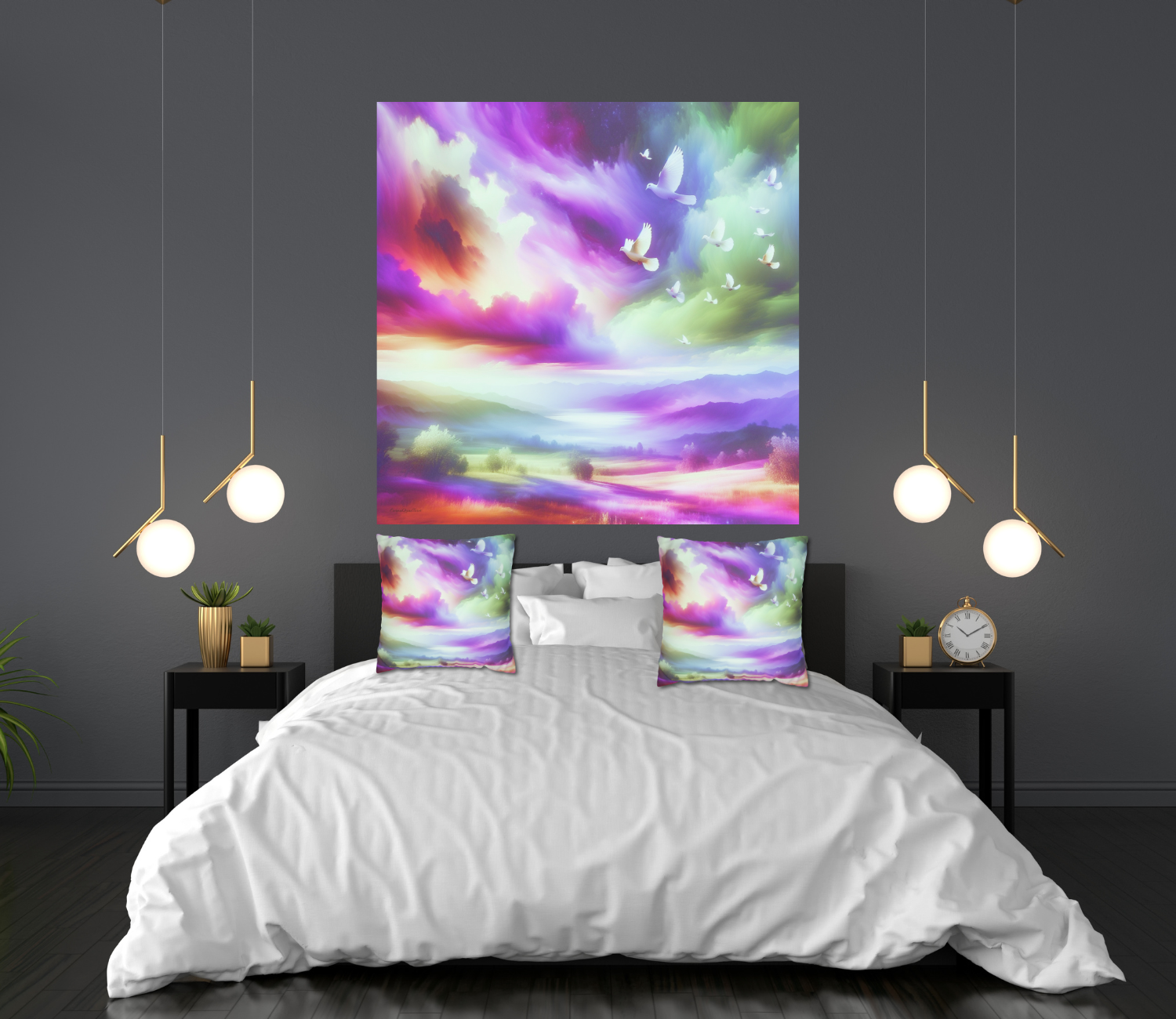 Throw Pillow – Dawn of the New Frequency (Soft‑Touch Home Décor) product thumbnail image Throw Pillow – Dawn of the New Frequency (Soft‑Touch Home Décor) product thumbnail image