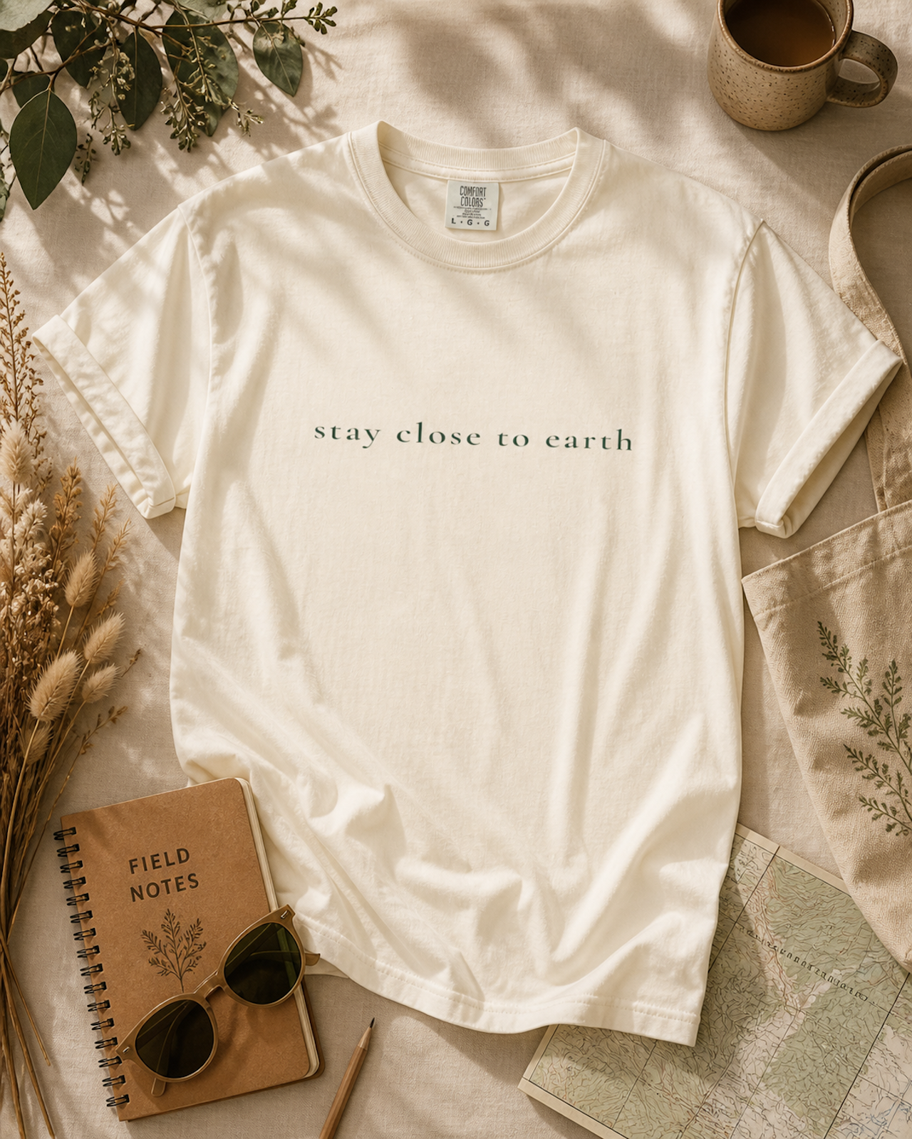 Stay Close to Earth Tee — Quiet Nature Statement Shirt product thumbnail image Stay Close to Earth Tee — Quiet Nature Statement Shirt product thumbnail image