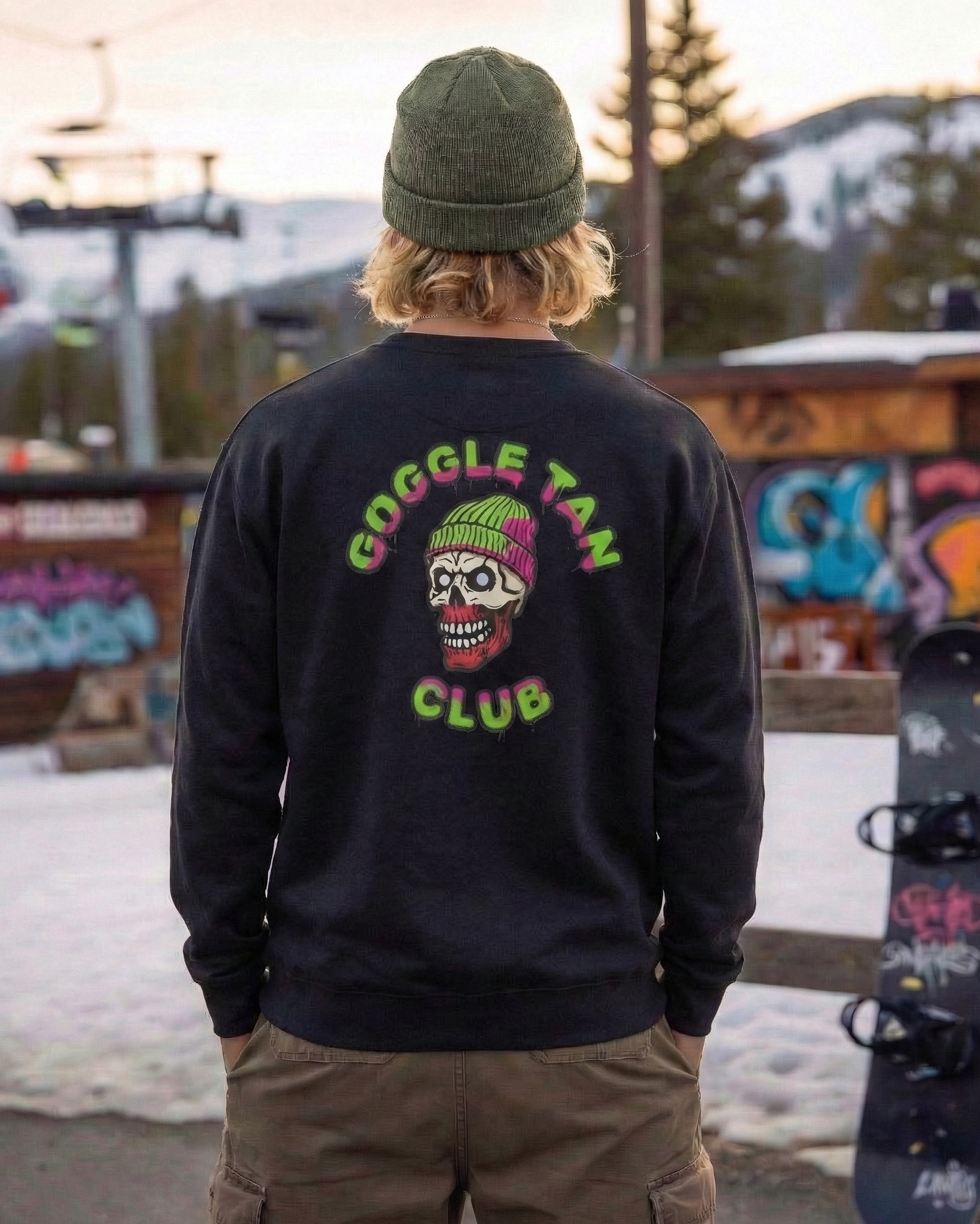 Shred 'Til Dead" | Neon Drip Graphic Crewneck product thumbnail image