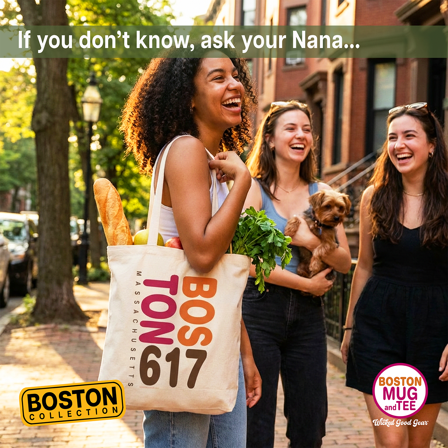 Boston 617 Area Code Tote Bag