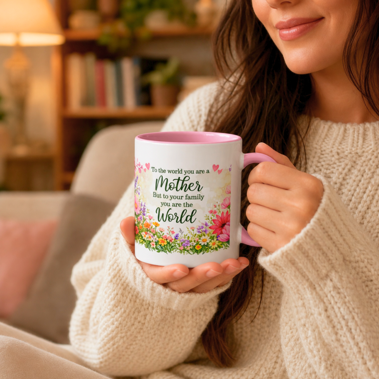 Mother Floral Mug – "To the world you are a Mother, but to your family you are the World" (11oz/15oz) product thumbnail image