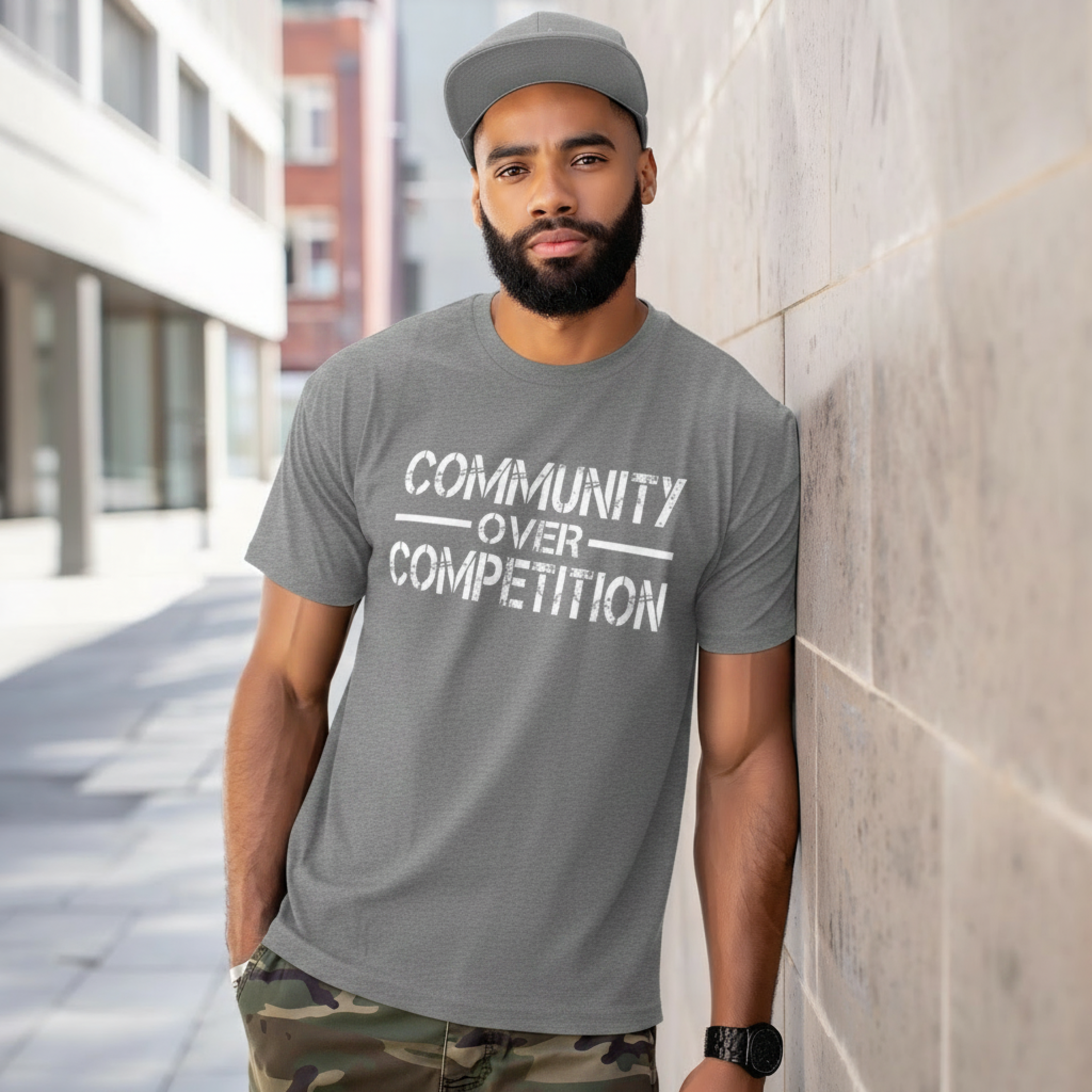 "Community Over Competition" T-Shirt | Unity Shirt for Real Estate Professionals – Sport Grey, 2XL