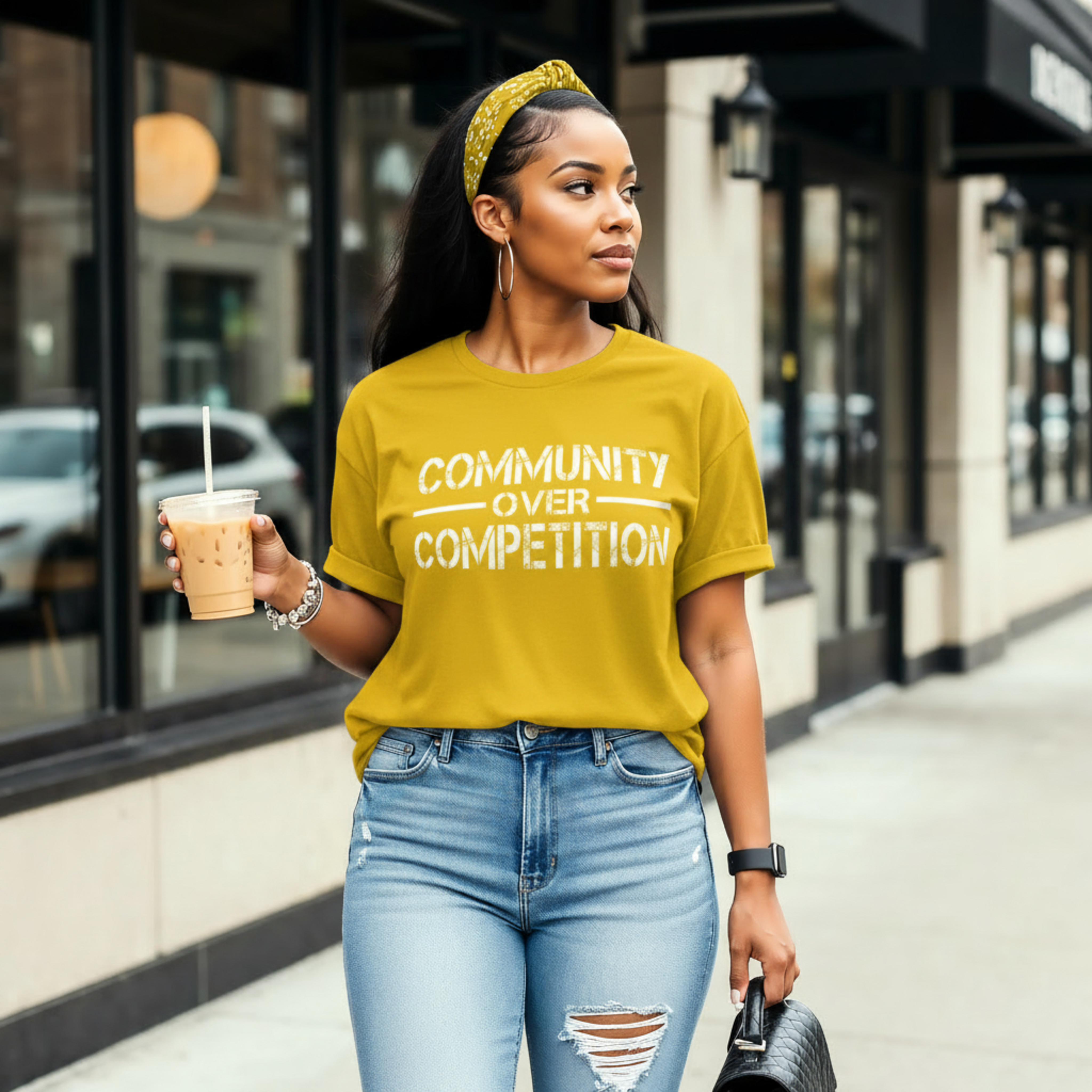 "Community Over Competition" T-Shirt | Unity Shirt for Real Estate Professionals – Black, 2XL