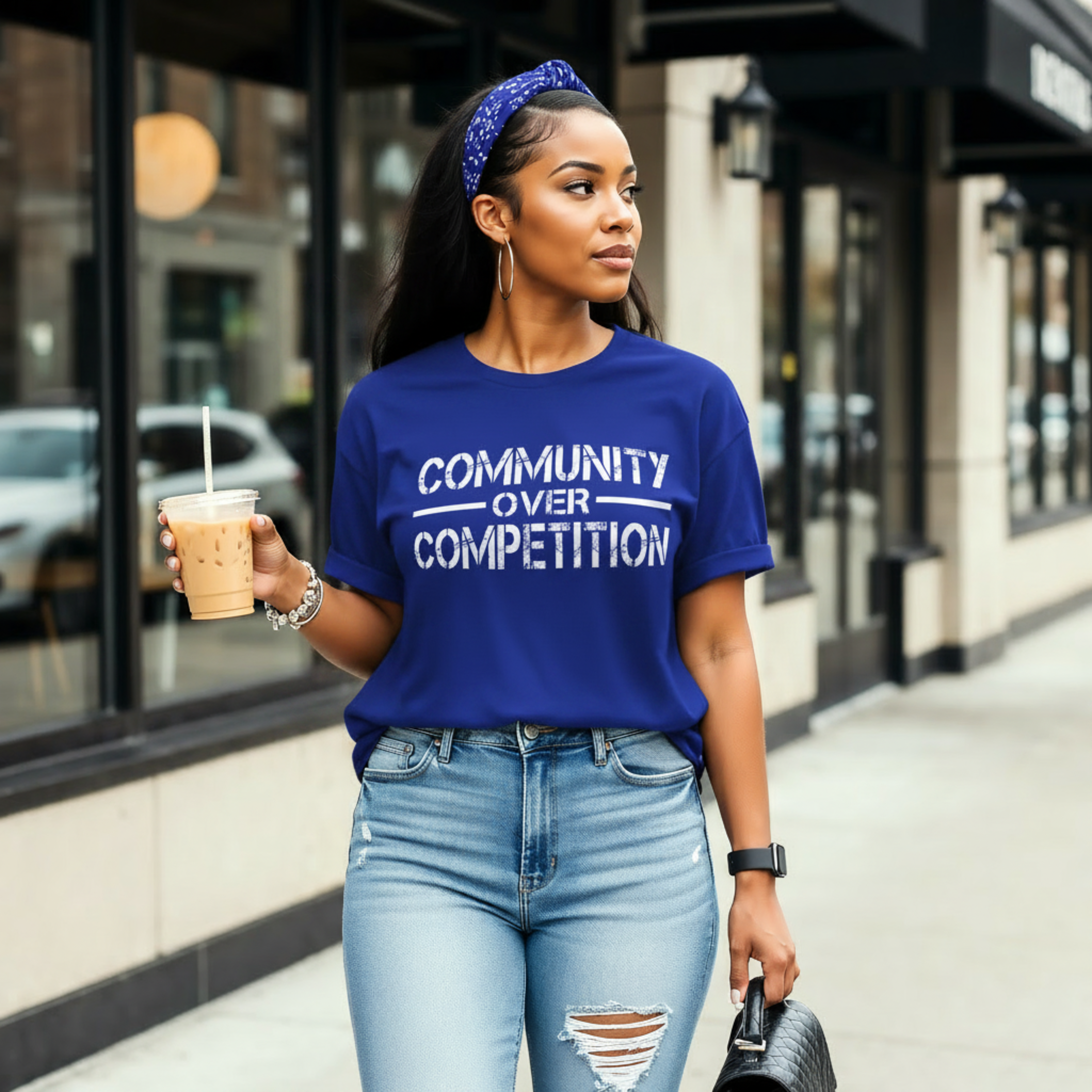 "Community Over Competition" T-Shirt | Unity Shirt for Real Estate Professionals – Black, 2XL